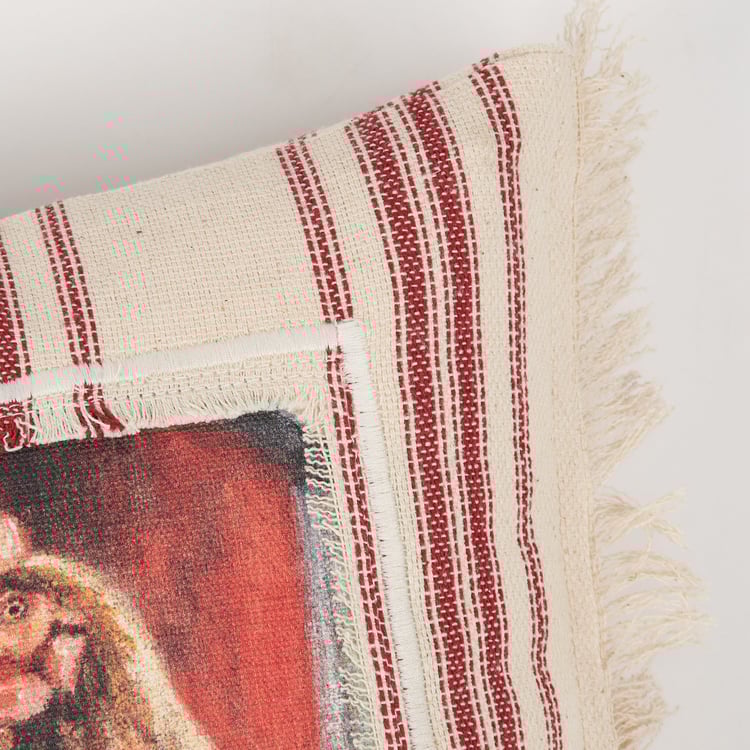 Charming Farmhouse Chicken Coop Decorative Pillow with Frayed Trim, 12x12 Inch