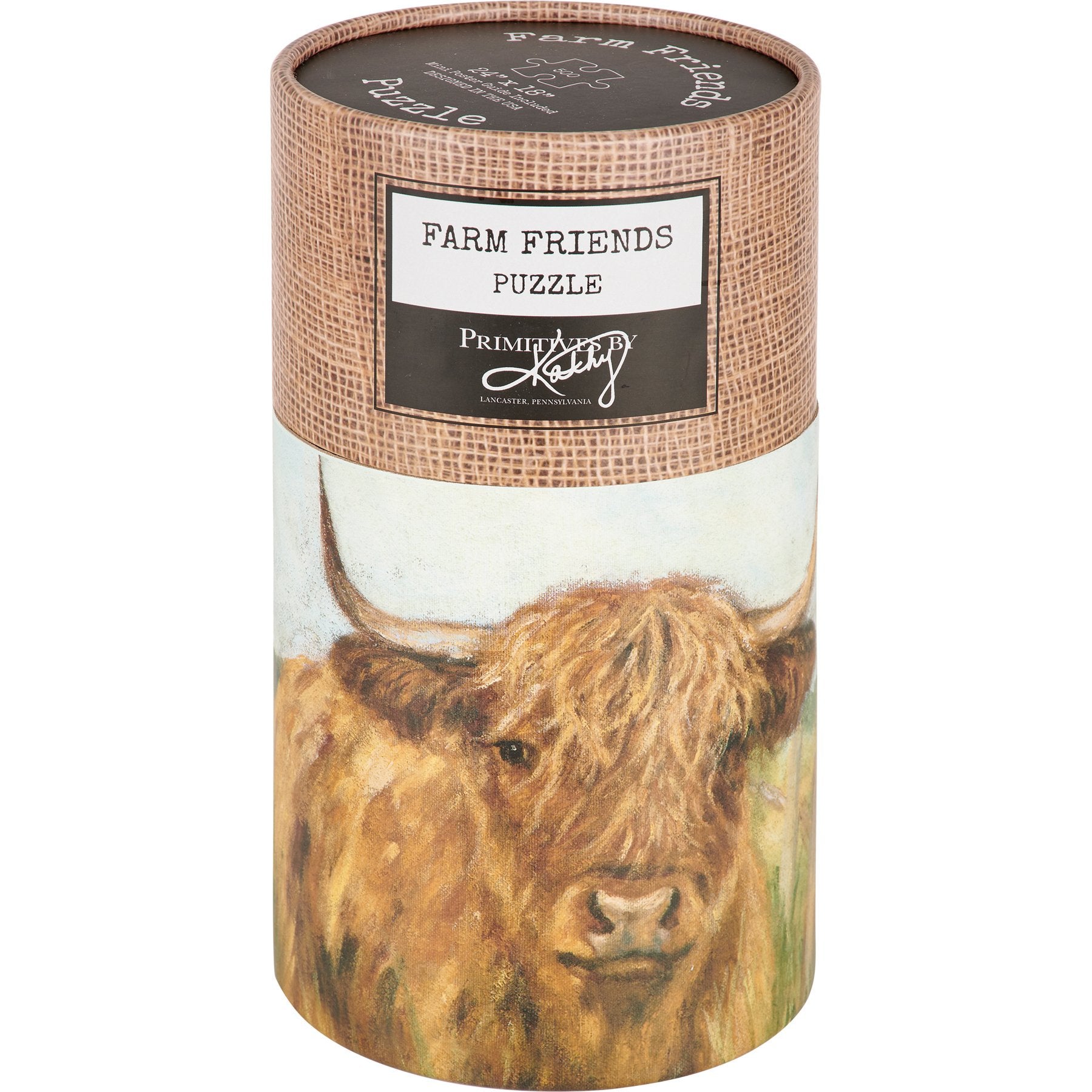 Highland Cow 500 Piece Jigsaw Puzzle Farmhouse Collection Art by Michele Kixmiller