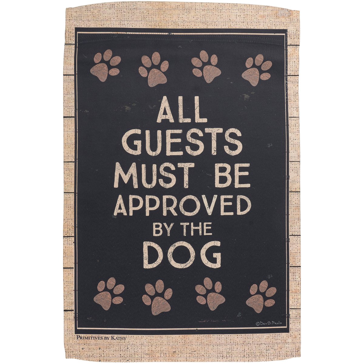 Charming 'Guests Approved by Dog' Double-Sided Weather-Resistant Polyester Garden Flag