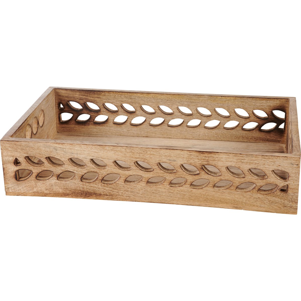 Rustic Natural Wood Leaf Cutout Tray - Charming Home Accent Decor Piece