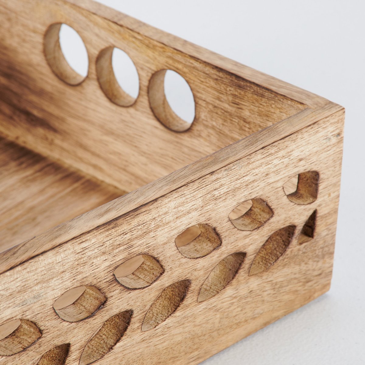 Rustic Natural Wood Leaf Cutout Tray - Charming Home Accent Decor Piece