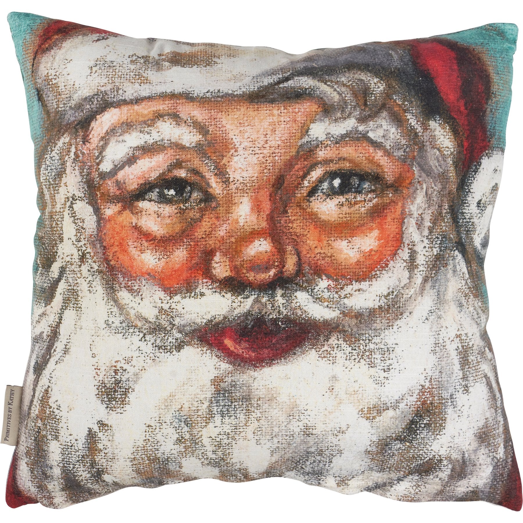 Charming Reversible Santa's Sleigh & Face Christmas Cotton Throw Pillow with Zipper
