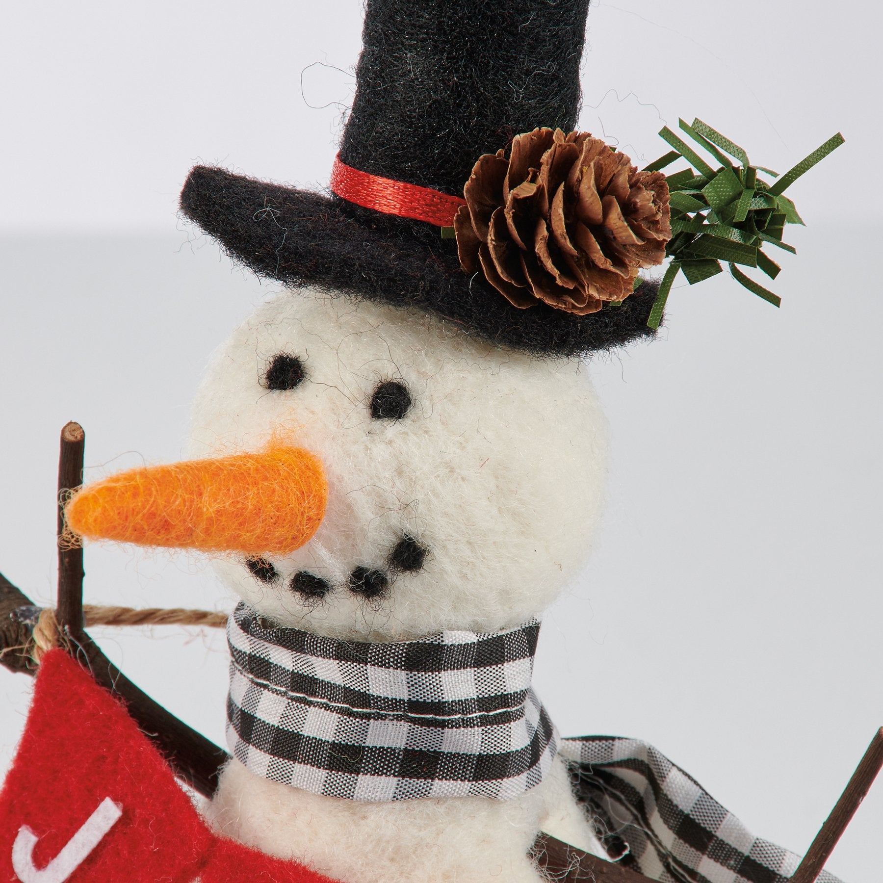 Delightful Felt Snowman Duo Critter Set: Joy Banner & Wreath Holiday Decor