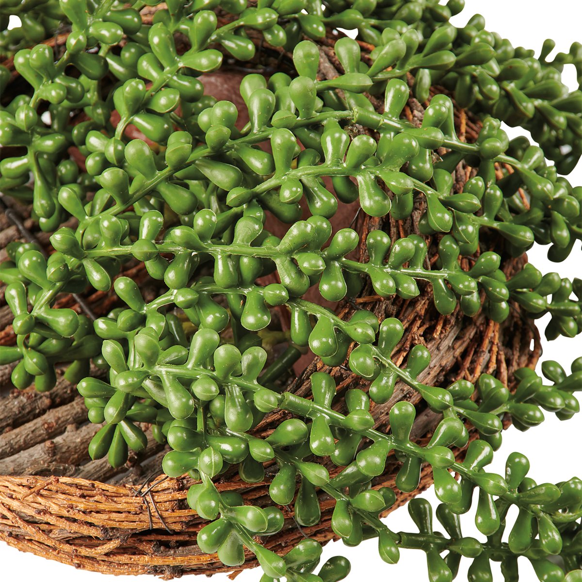 Chic Faux String of Pearls Wall Basket, Rustic Wood Planter Home Decor