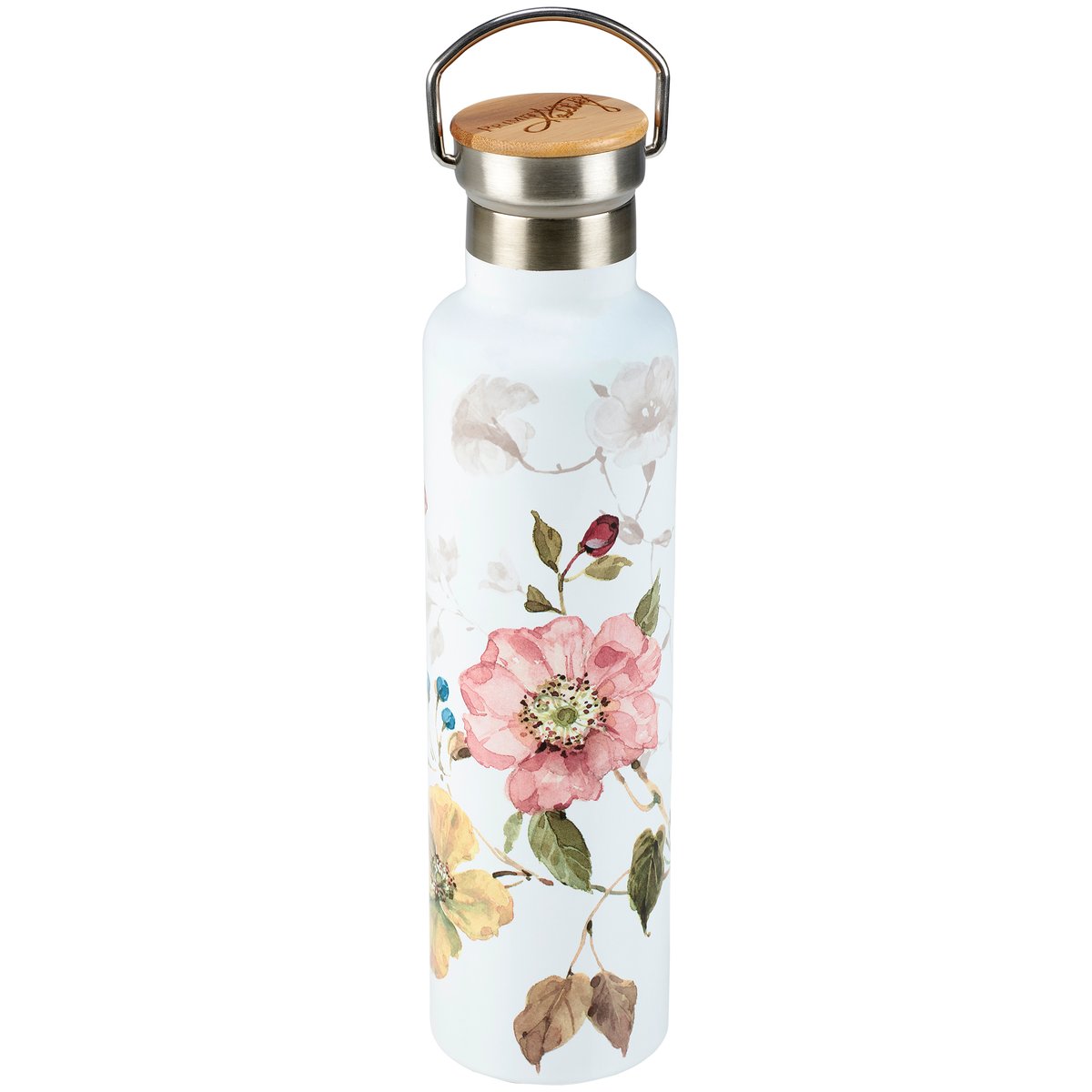 25oz Florals Insulated Stainless Steel Water Bottle, Watercolor Butterfly & Flowers Design