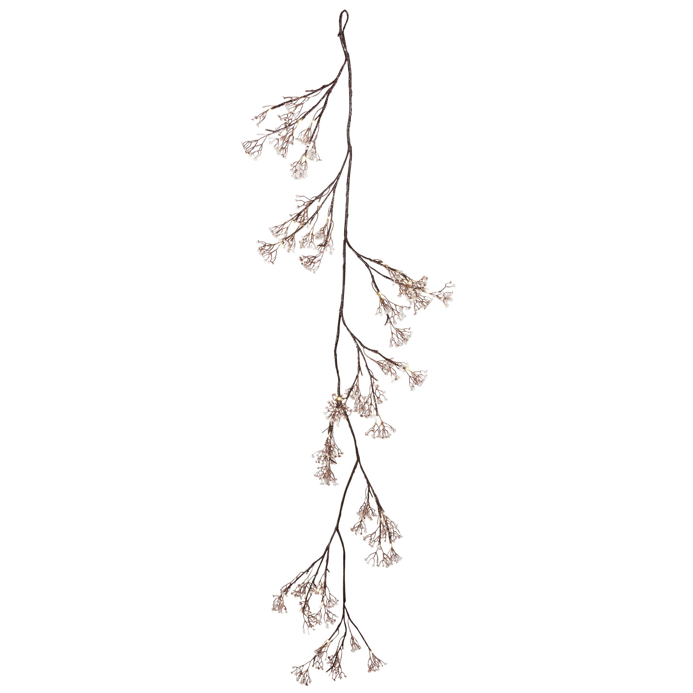 Magical Baby's Breath Lighted Garland: 6-Foot Twig Design, 48 Warm White LEDs