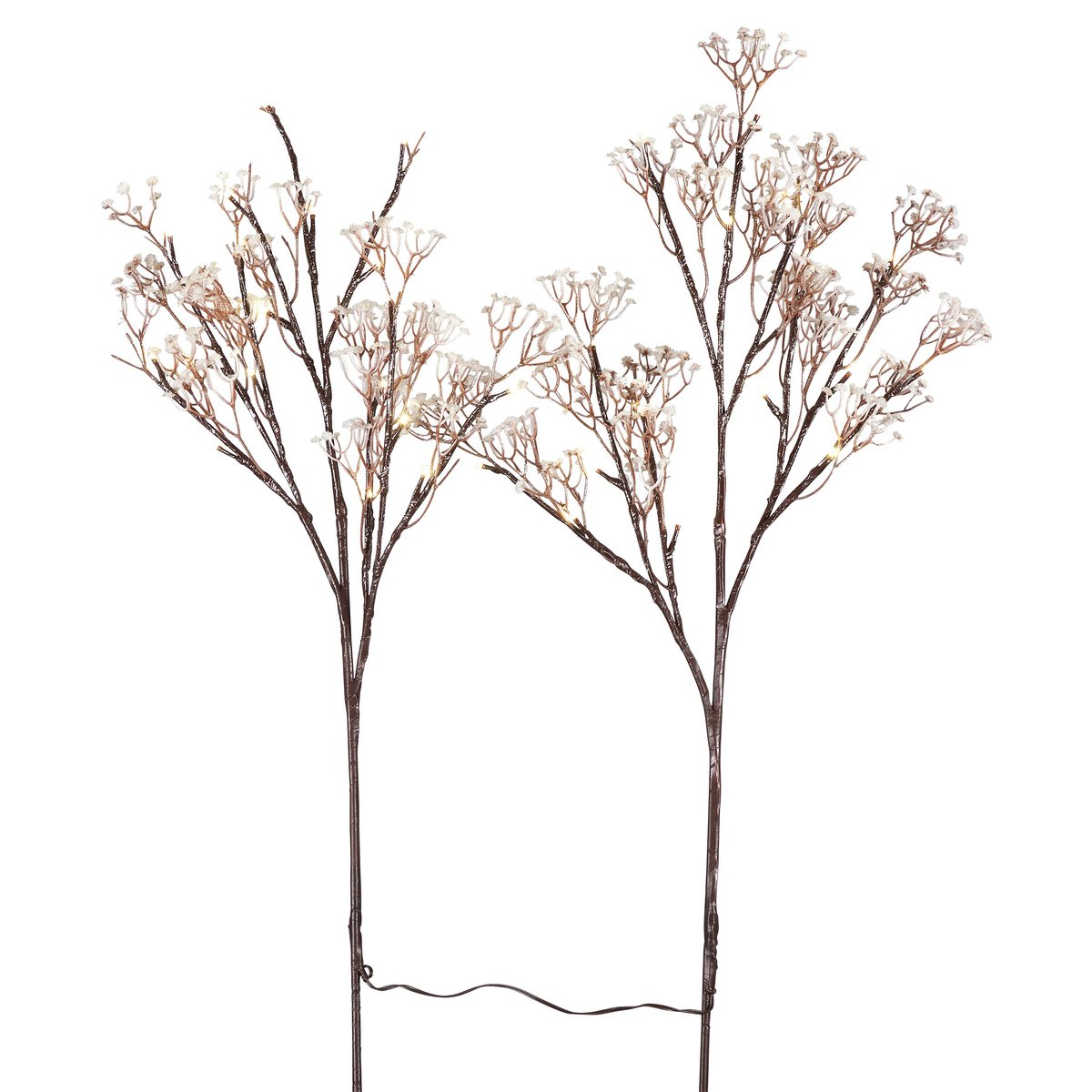 Enchanting Lighted Baby's Breath Twigs with Warm White LEDs & Glitter Accents