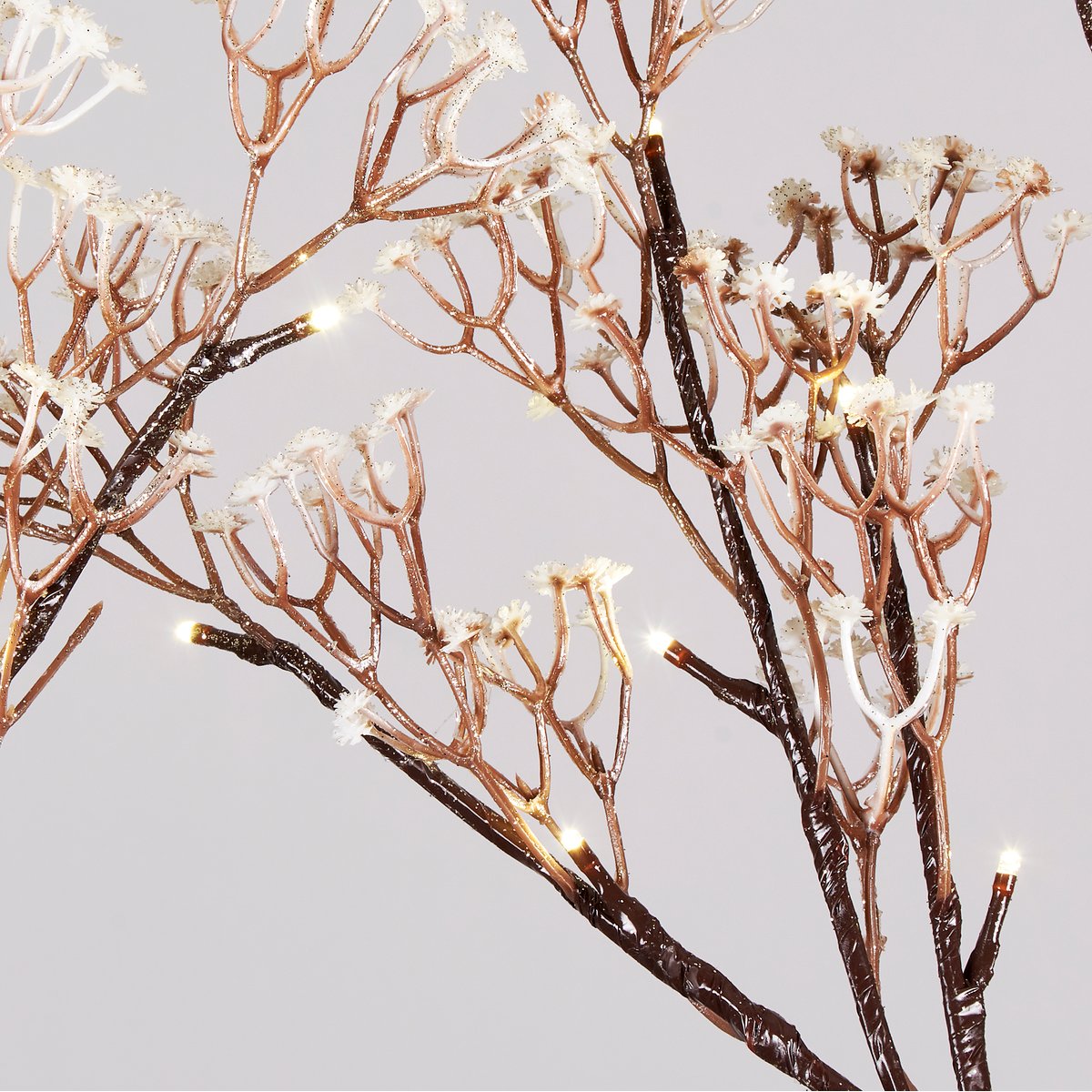 Enchanting Lighted Baby's Breath Twigs with Warm White LEDs & Glitter Accents