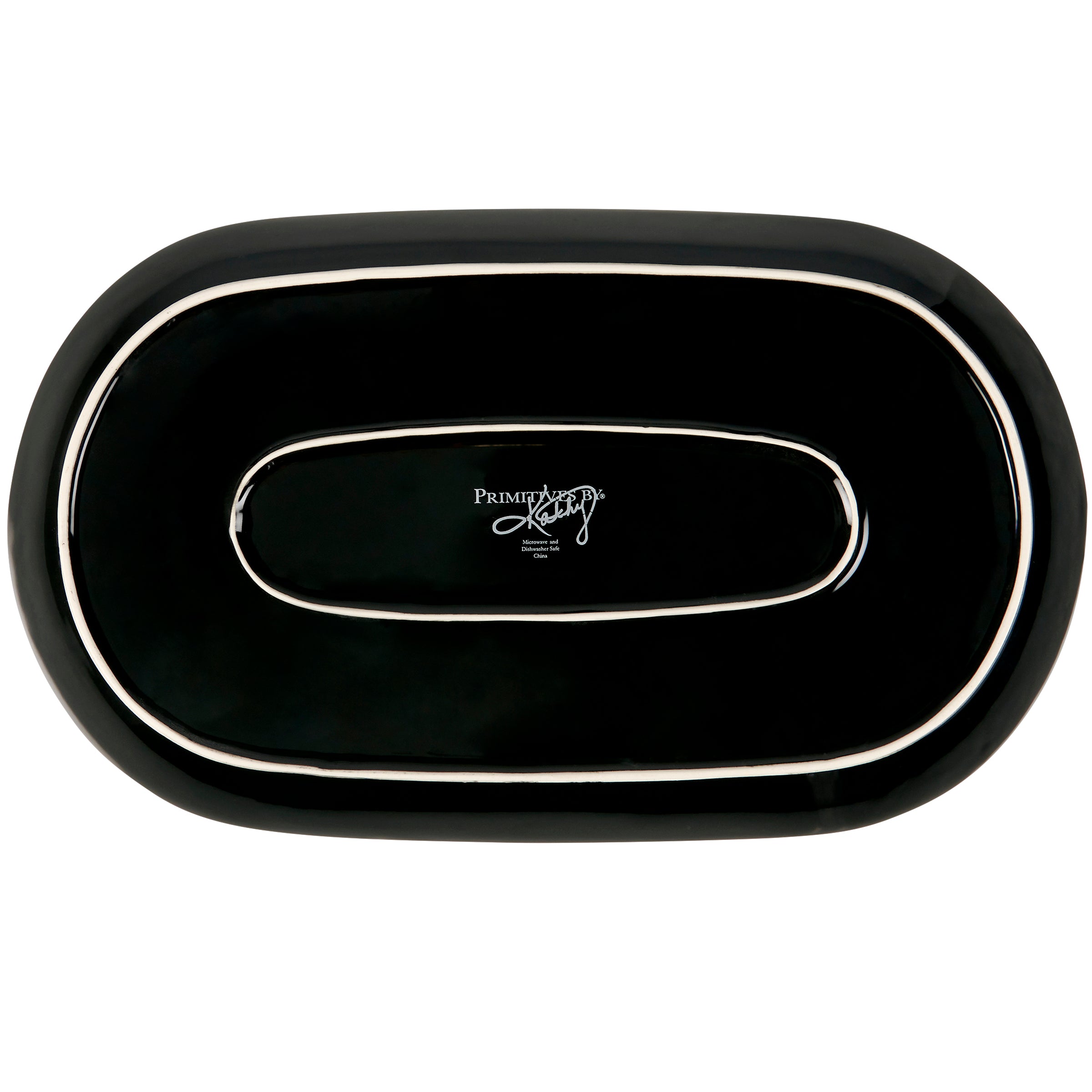 Halloween Spooky Stoneware Oval Platter with Debossed Skeletons - Festive Serving Dish