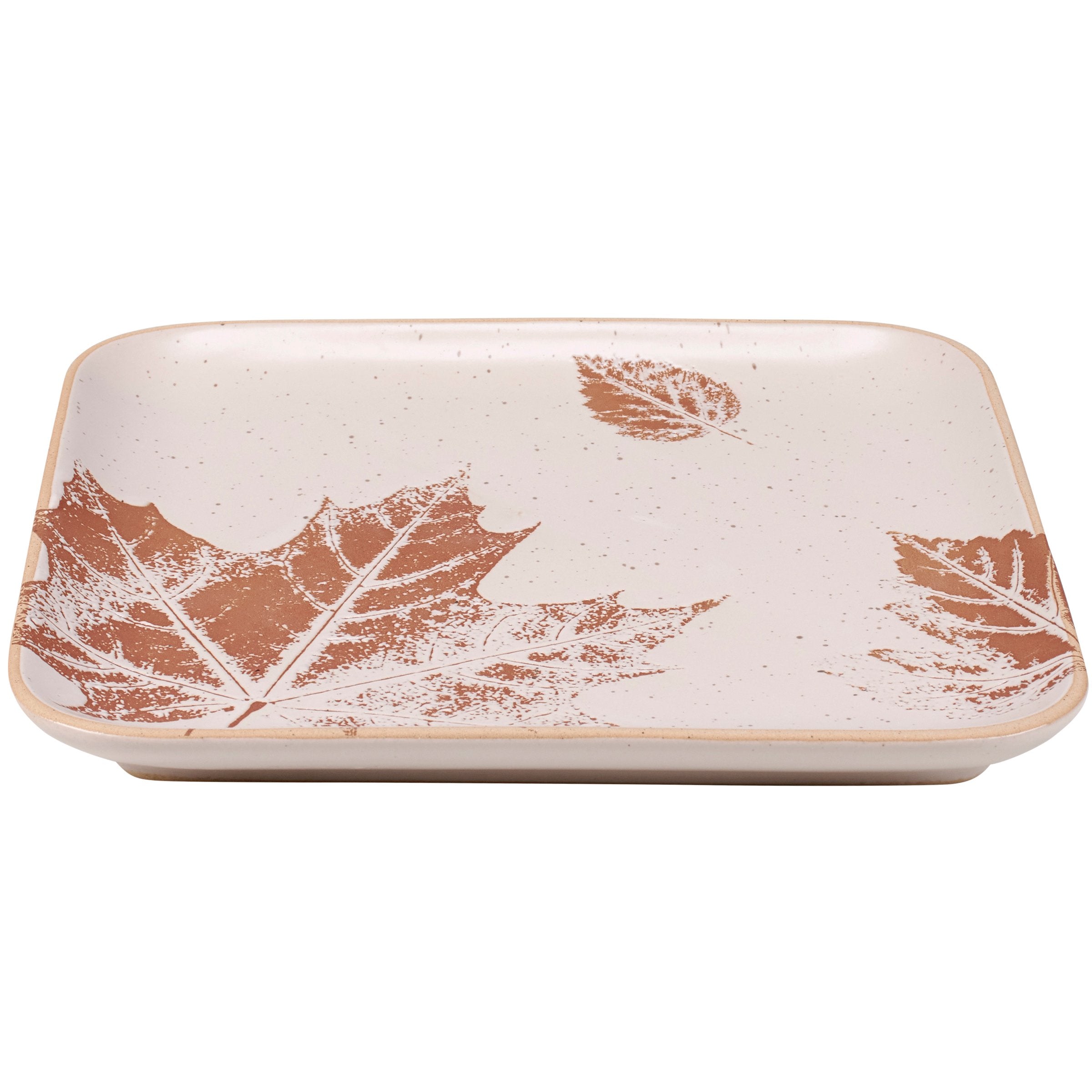 Rustic Fall Leaves Stoneware Serving Tray - Durable, Microwave & Dishwasher Safe