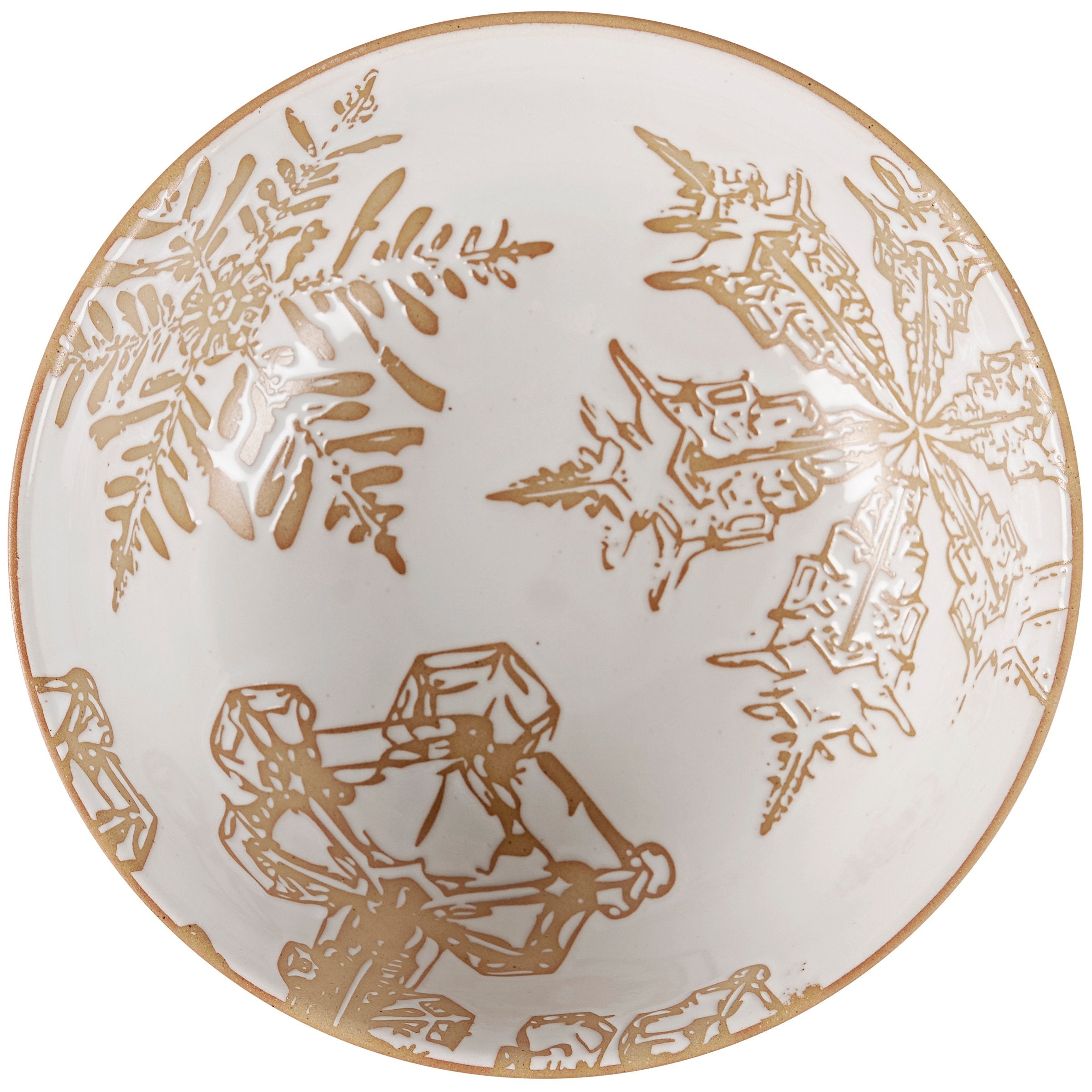 Charming Winter Stoneware Nesting Bowl Set - Festive Snowflake Tree Design, Dishwasher Safe