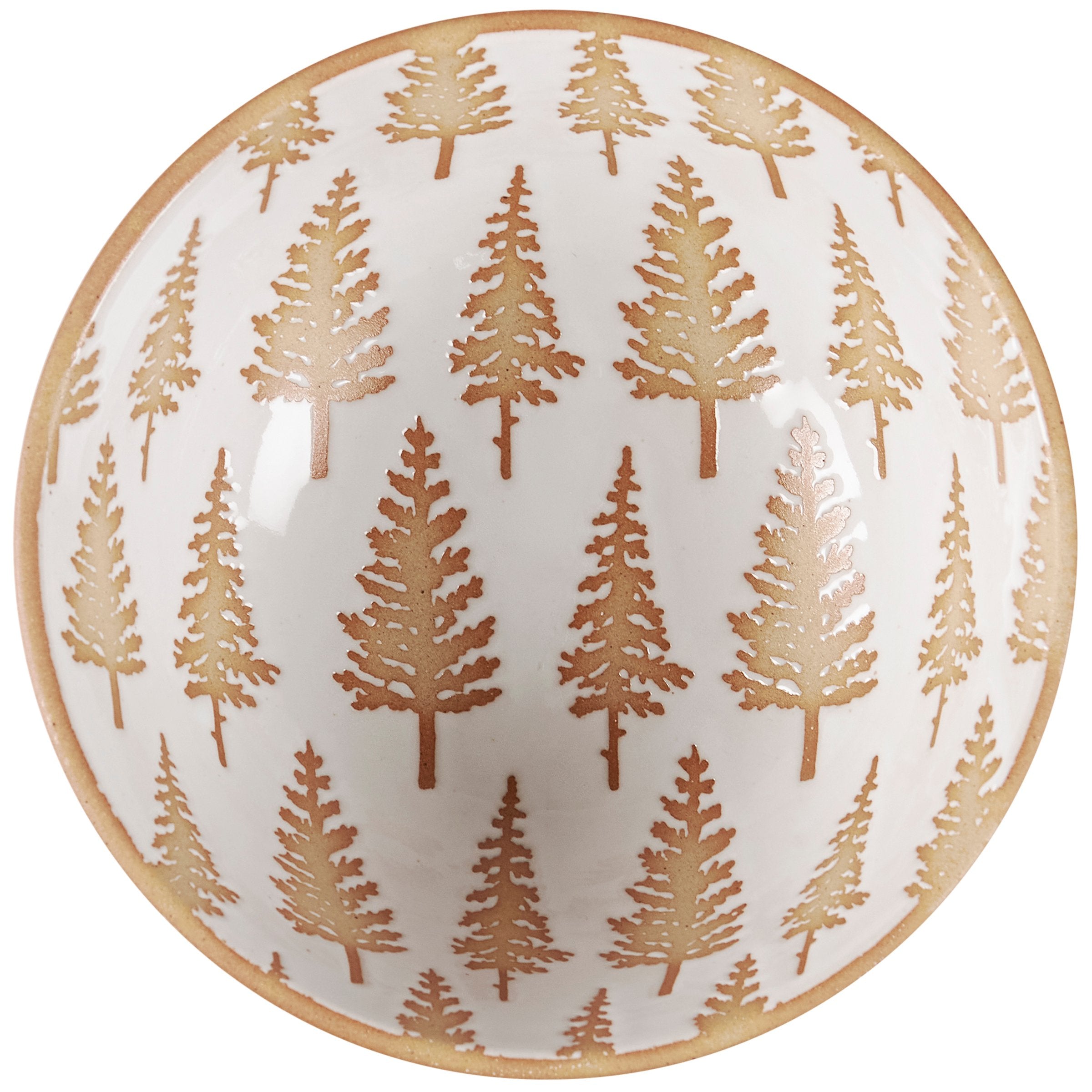 Charming Winter Stoneware Nesting Bowl Set - Festive Snowflake Tree Design, Dishwasher Safe