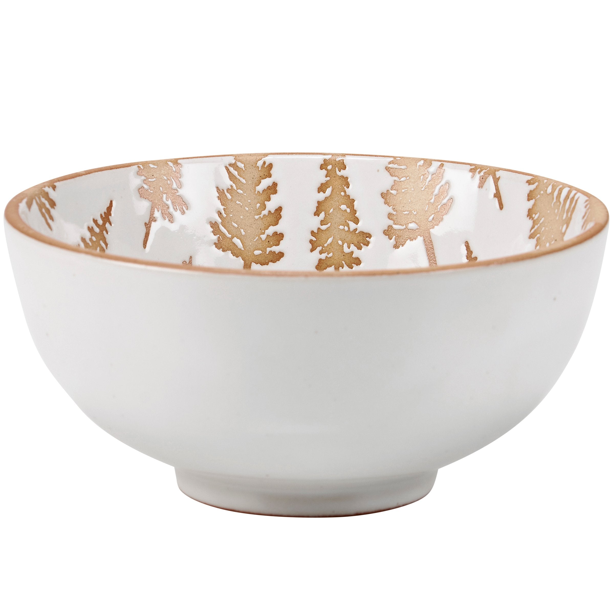 Charming Winter Stoneware Nesting Bowl Set - Festive Snowflake Tree Design, Dishwasher Safe