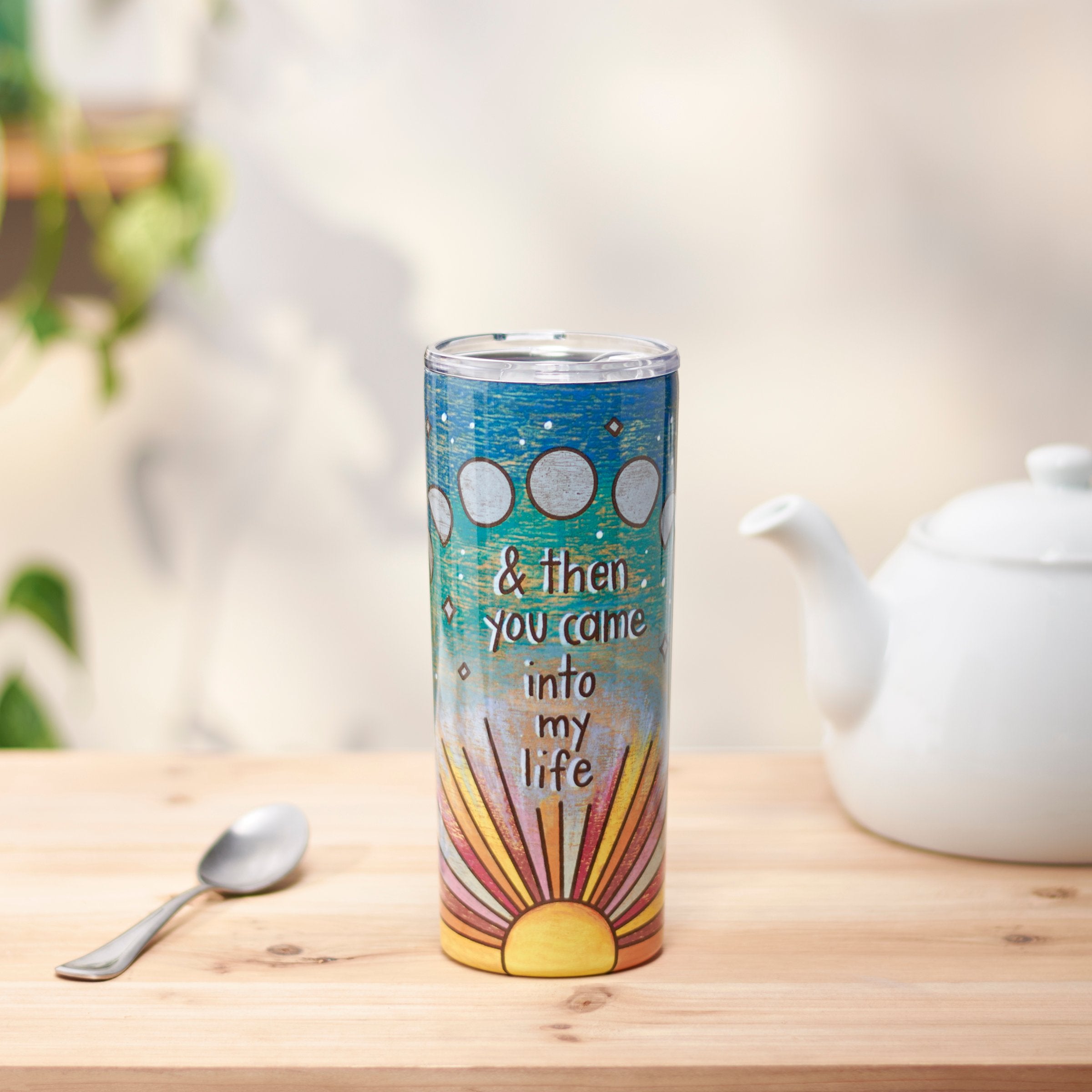 Insulated Stainless Steel Coffee Tumbler with 'And Then You Came' Sentiment