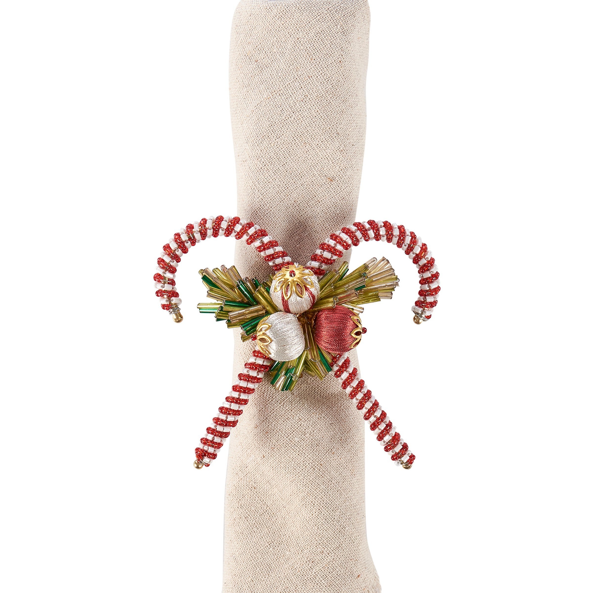 Festive Candy Cane Napkin Rings for Elegant Christmas Table Decorations