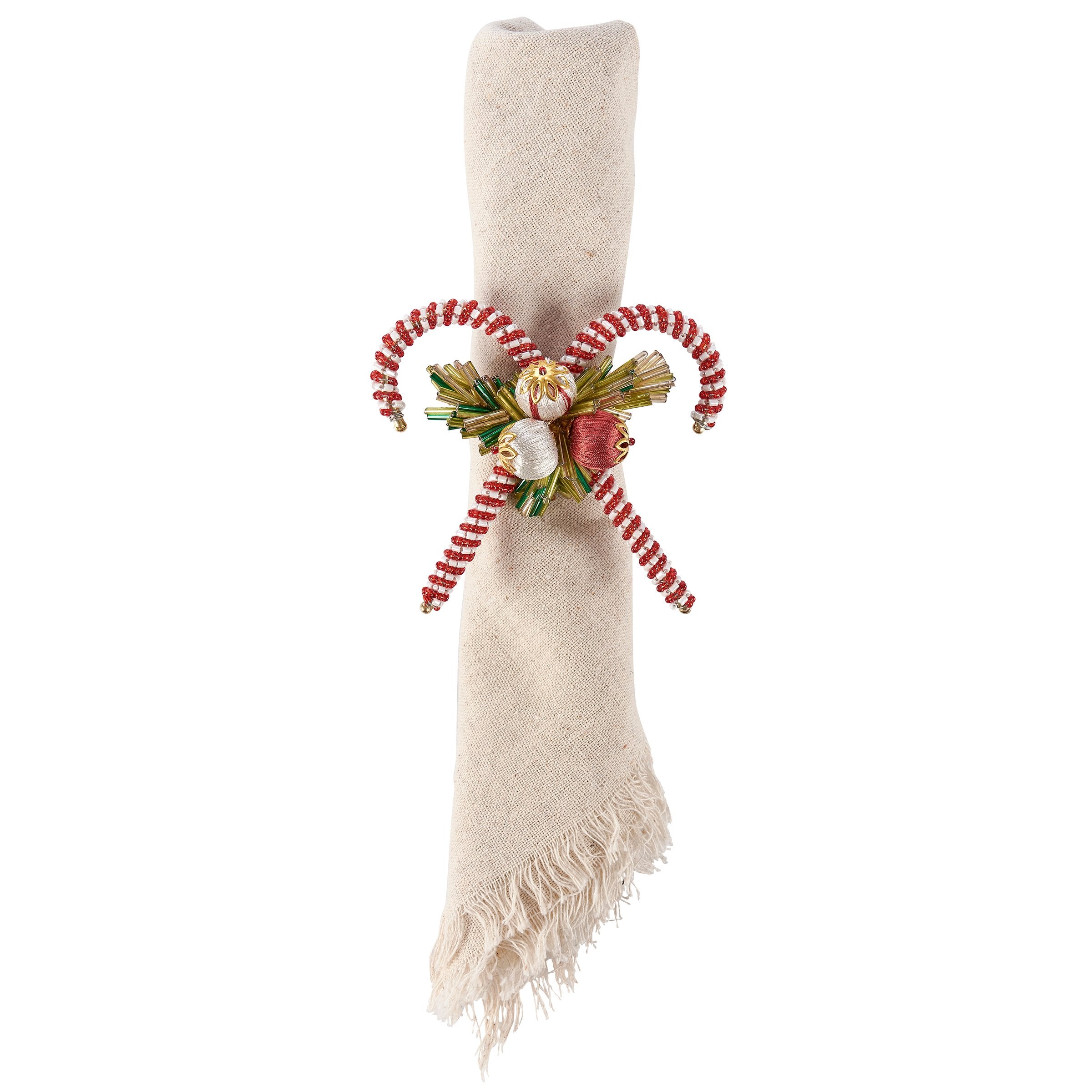Festive Candy Cane Napkin Rings for Elegant Christmas Table Decorations