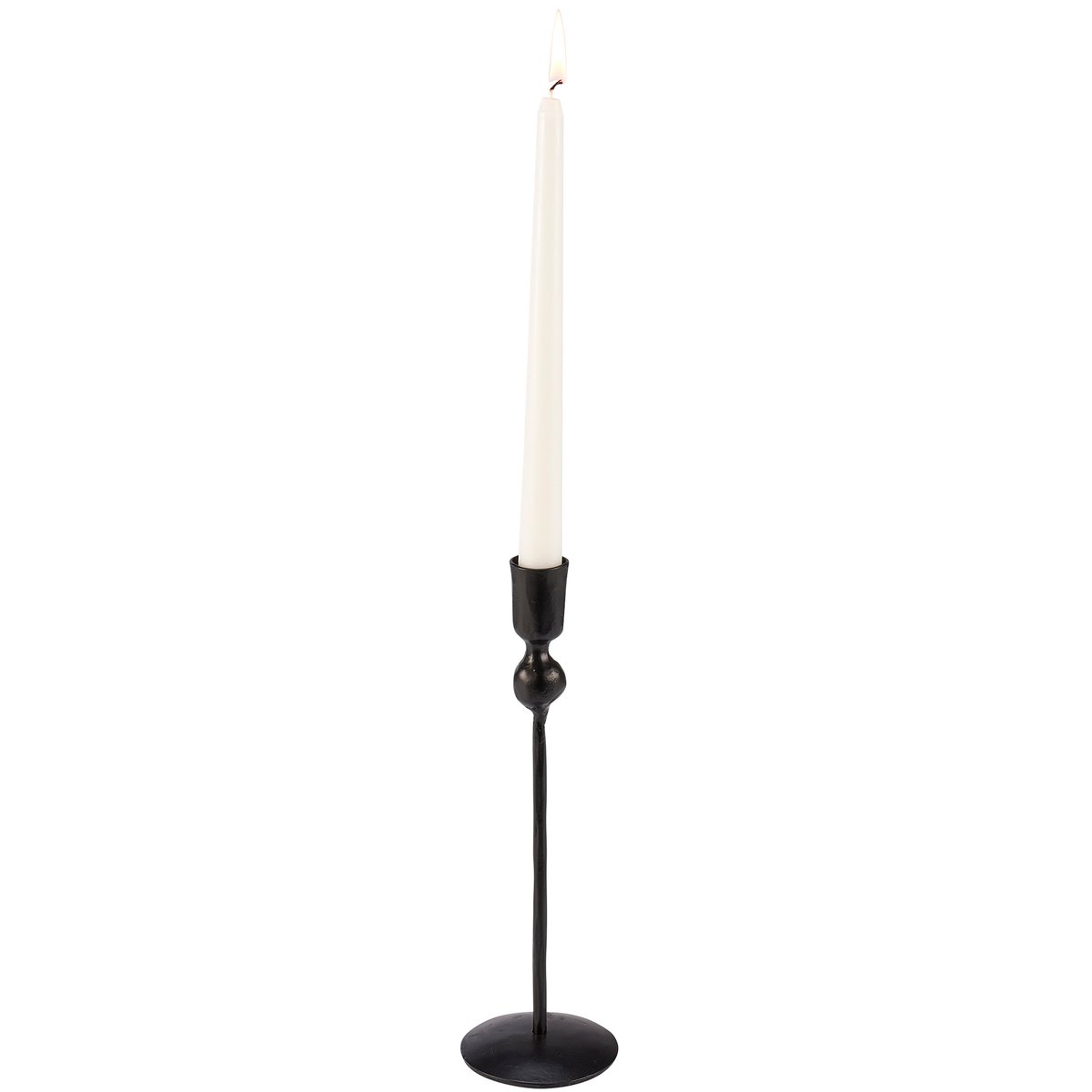 Elegant Black Metal Taper Candle Holder Set - 3 Varying Heights for Decor