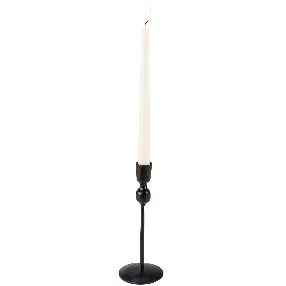Elegant Black Metal Taper Candle Holder Set - 3 Varying Heights for Decor