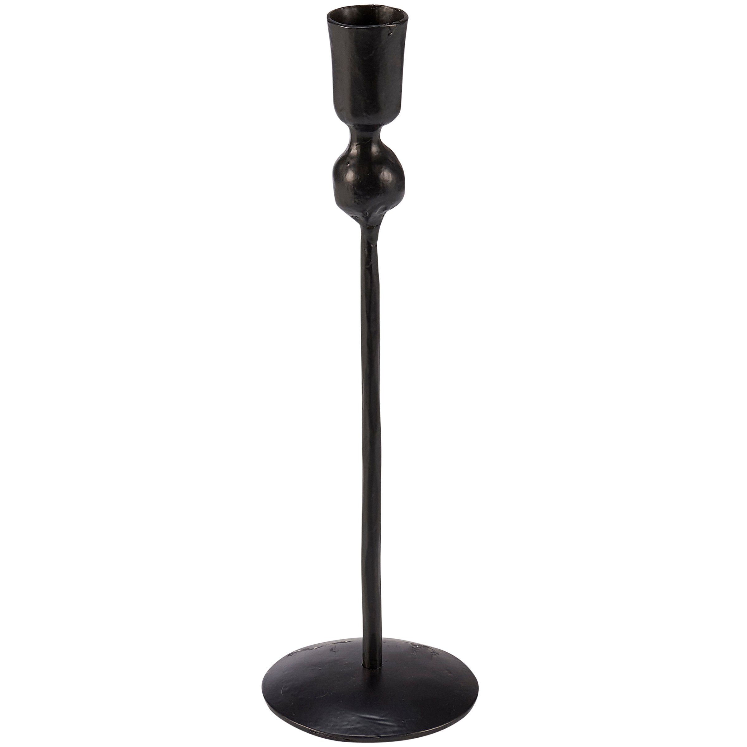Elegant Black Metal Taper Candle Holder Set - 3 Varying Heights for Decor