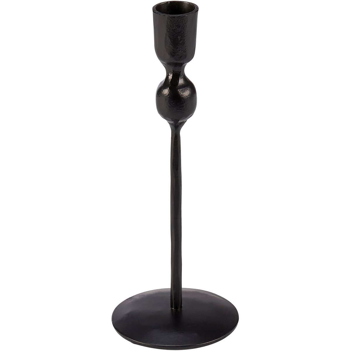 Elegant Black Metal Taper Candle Holder Set - 3 Varying Heights for Decor
