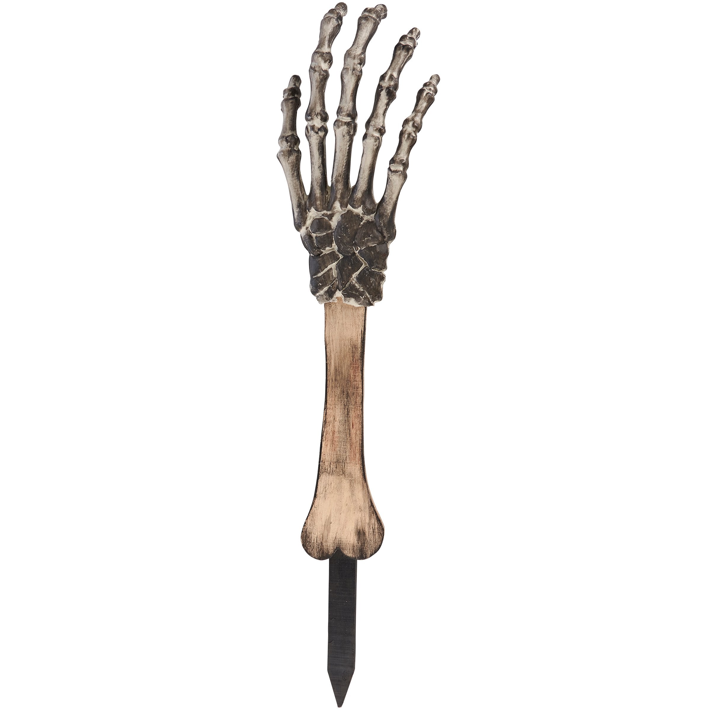 Spooky Skeleton Hand Halloween Yard Stake - Rustic Wood Decoration