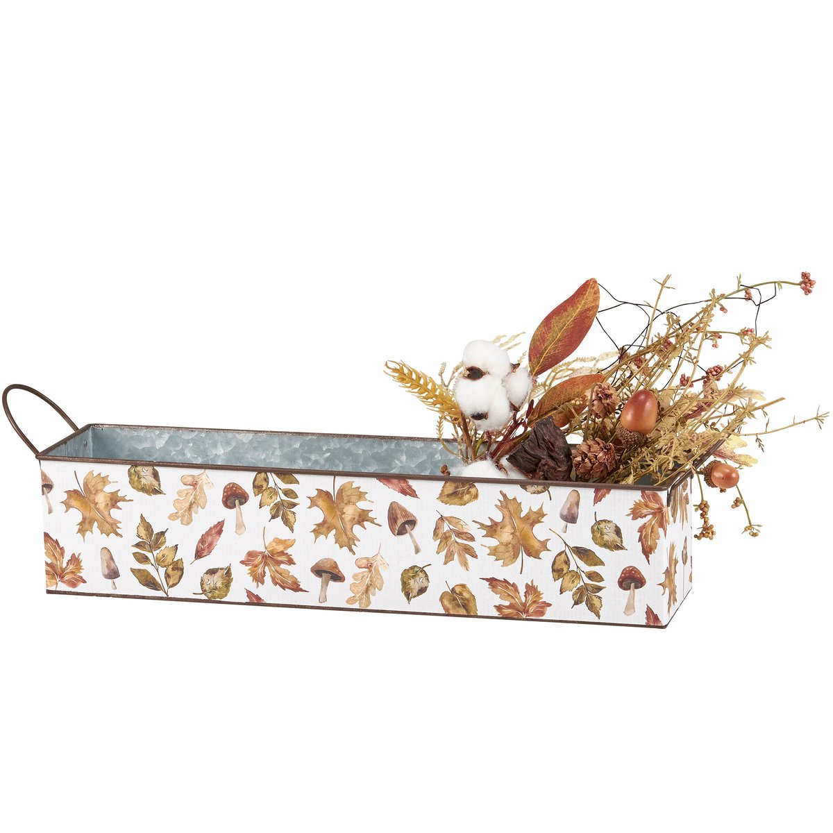 Rustic Galvanized Metal Fall Harvest Decorative Bin Set with Family Sentiment