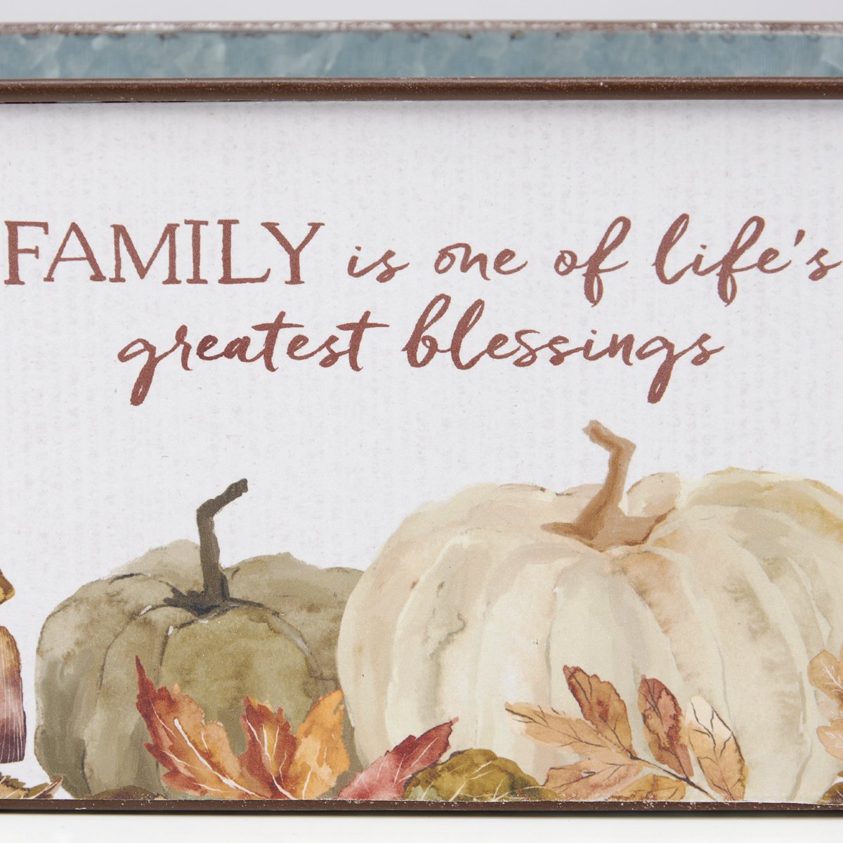 Rustic Galvanized Metal Fall Harvest Decorative Bin Set with Family Sentiment