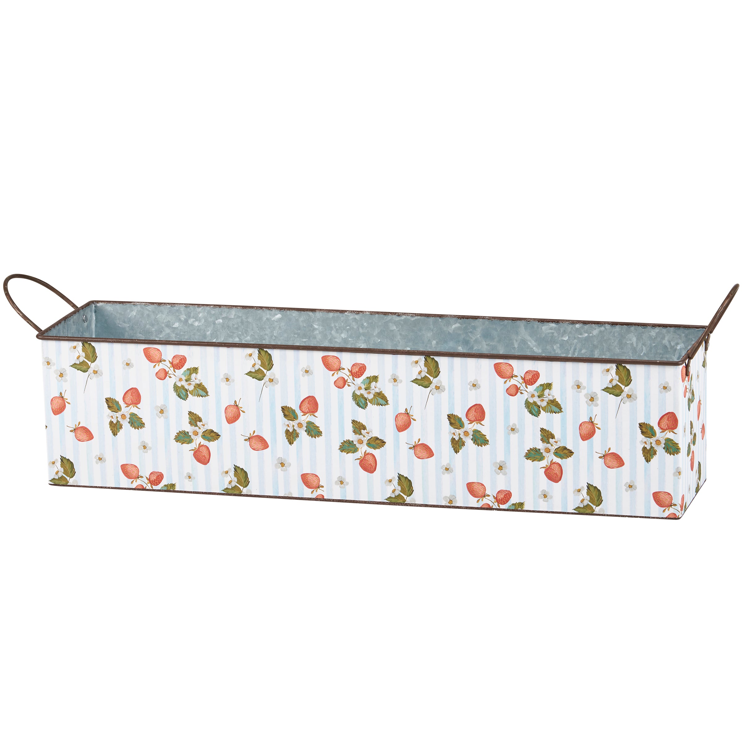 Charming Galvanized Metal Strawberry Bin Set for Rustic Kitchen & Garden Decor