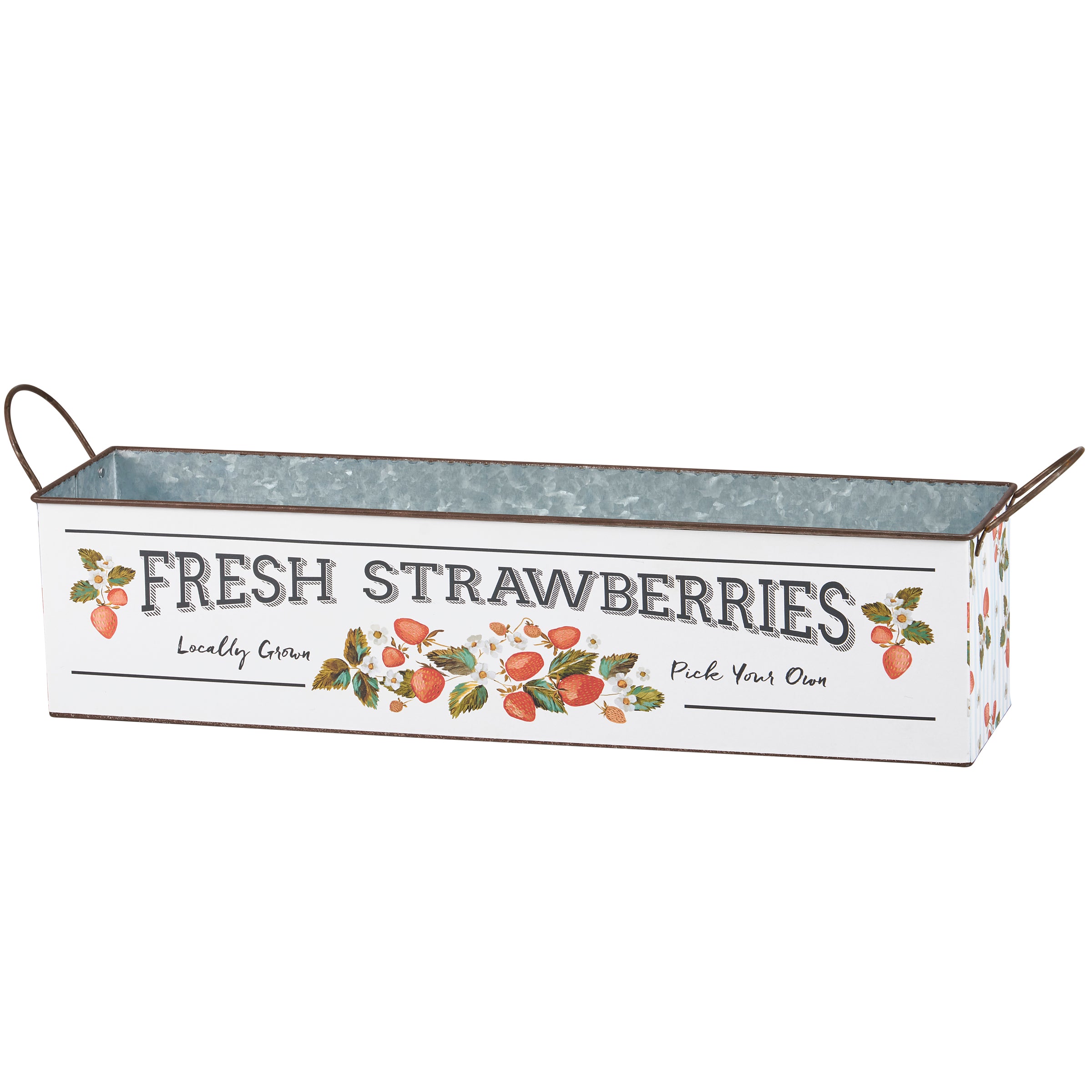 Charming Galvanized Metal Strawberry Bin Set for Rustic Kitchen & Garden Decor