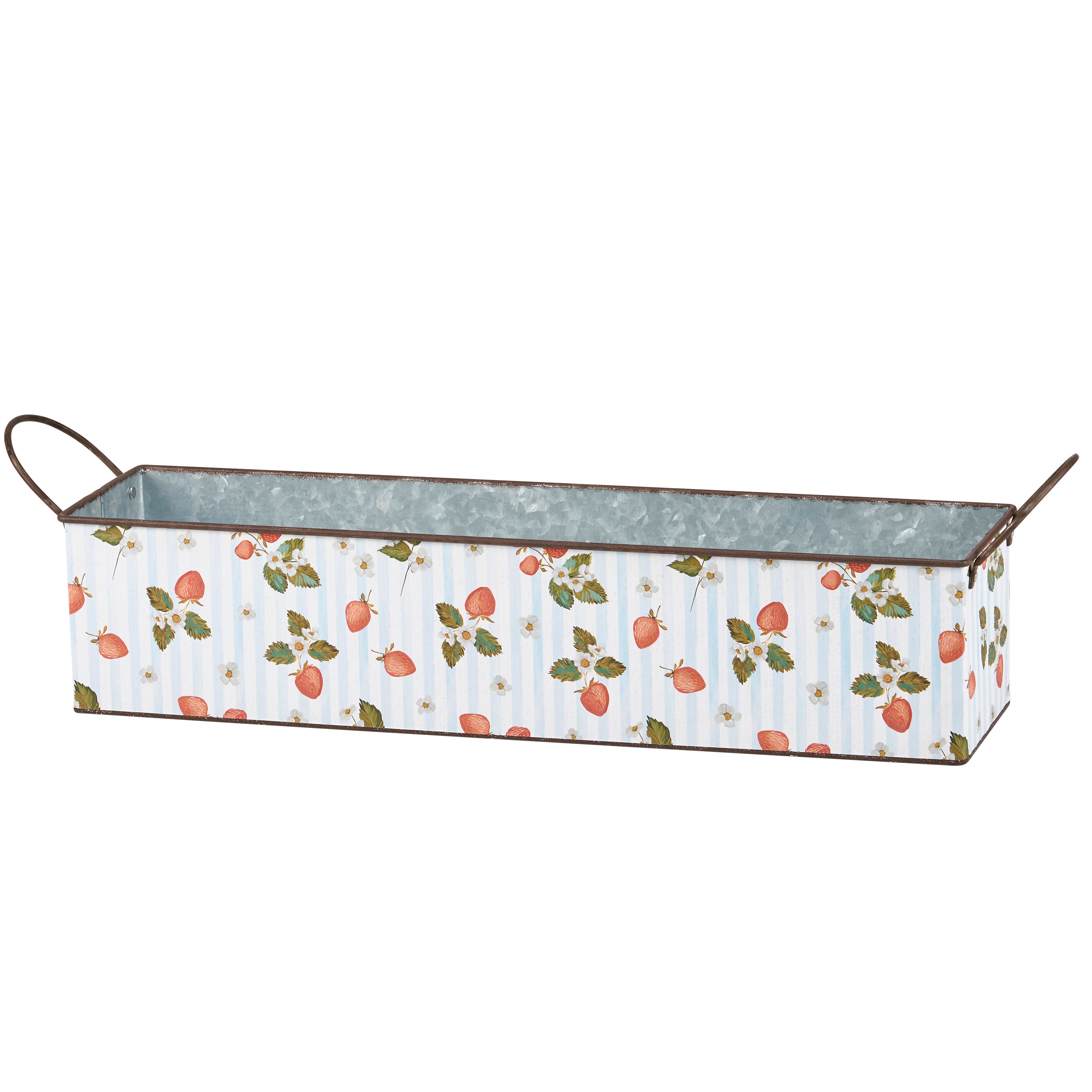 Charming Galvanized Metal Strawberry Bin Set for Rustic Kitchen & Garden Decor