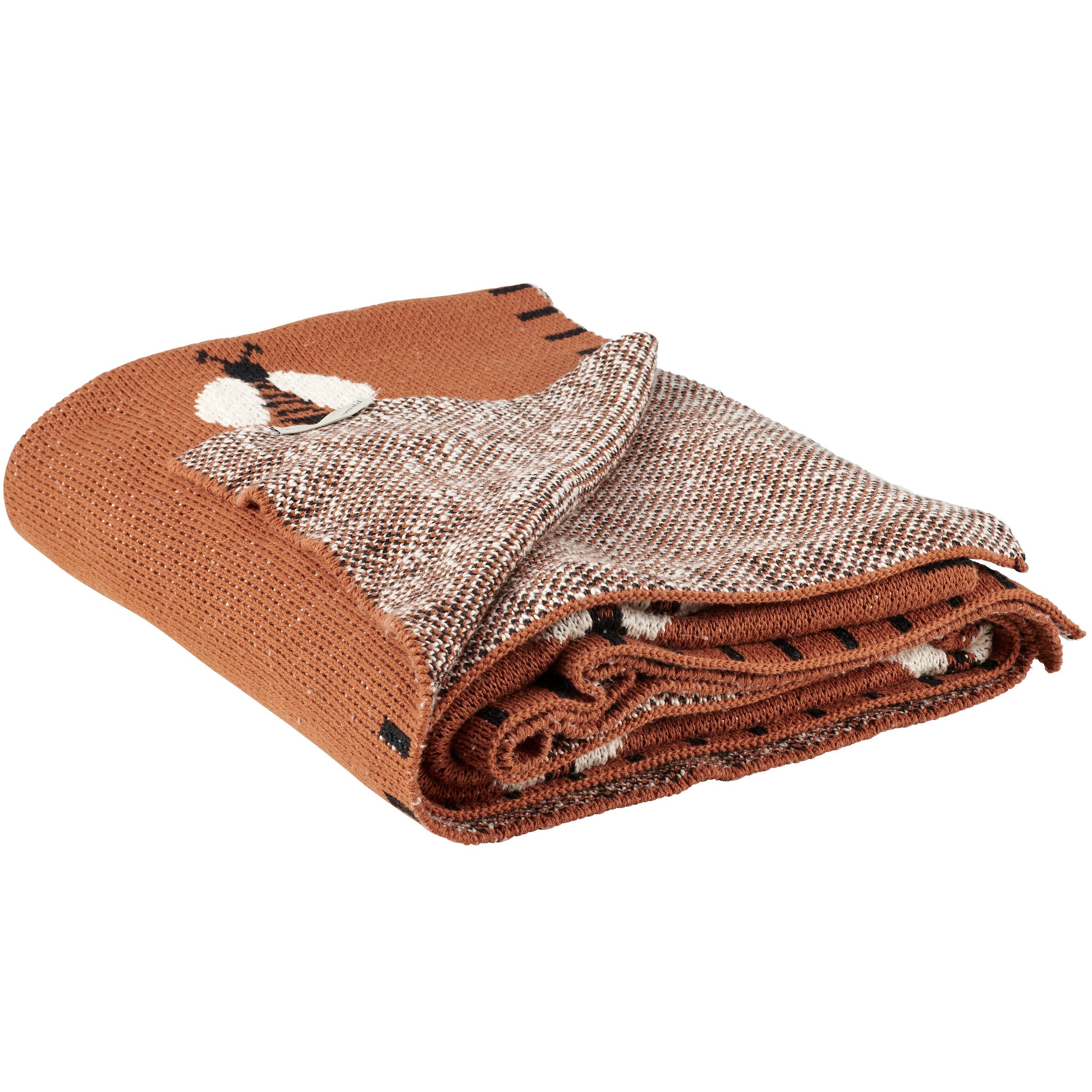 Cozy Woven Bee Throw Blanket - Soft Cotton, 50x60 Inches, Machine Washable