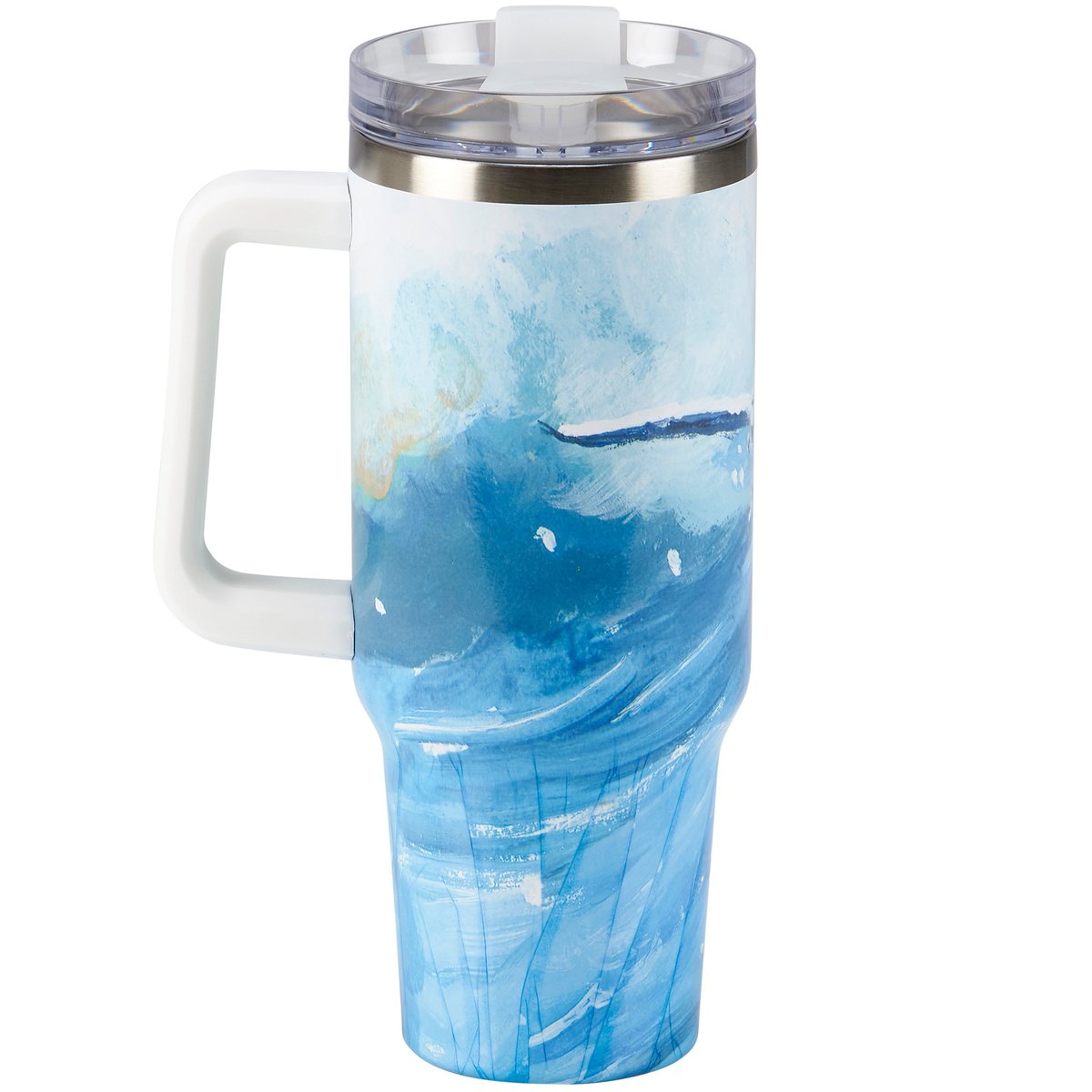 Coastal Ocean Wave Insulated Stainless Steel Travel Mug 40 oz Capacity