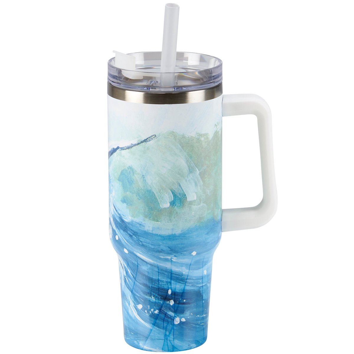 Coastal Ocean Wave Insulated Stainless Steel Travel Mug 40 oz Capacity