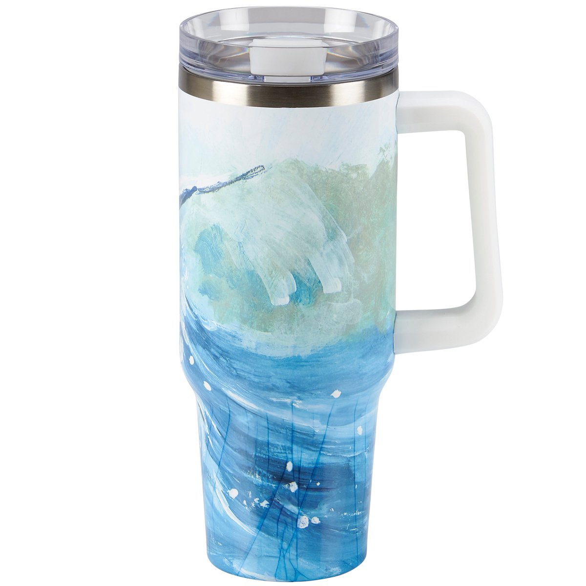 Coastal Ocean Wave Insulated Stainless Steel Travel Mug 40 oz Capacity