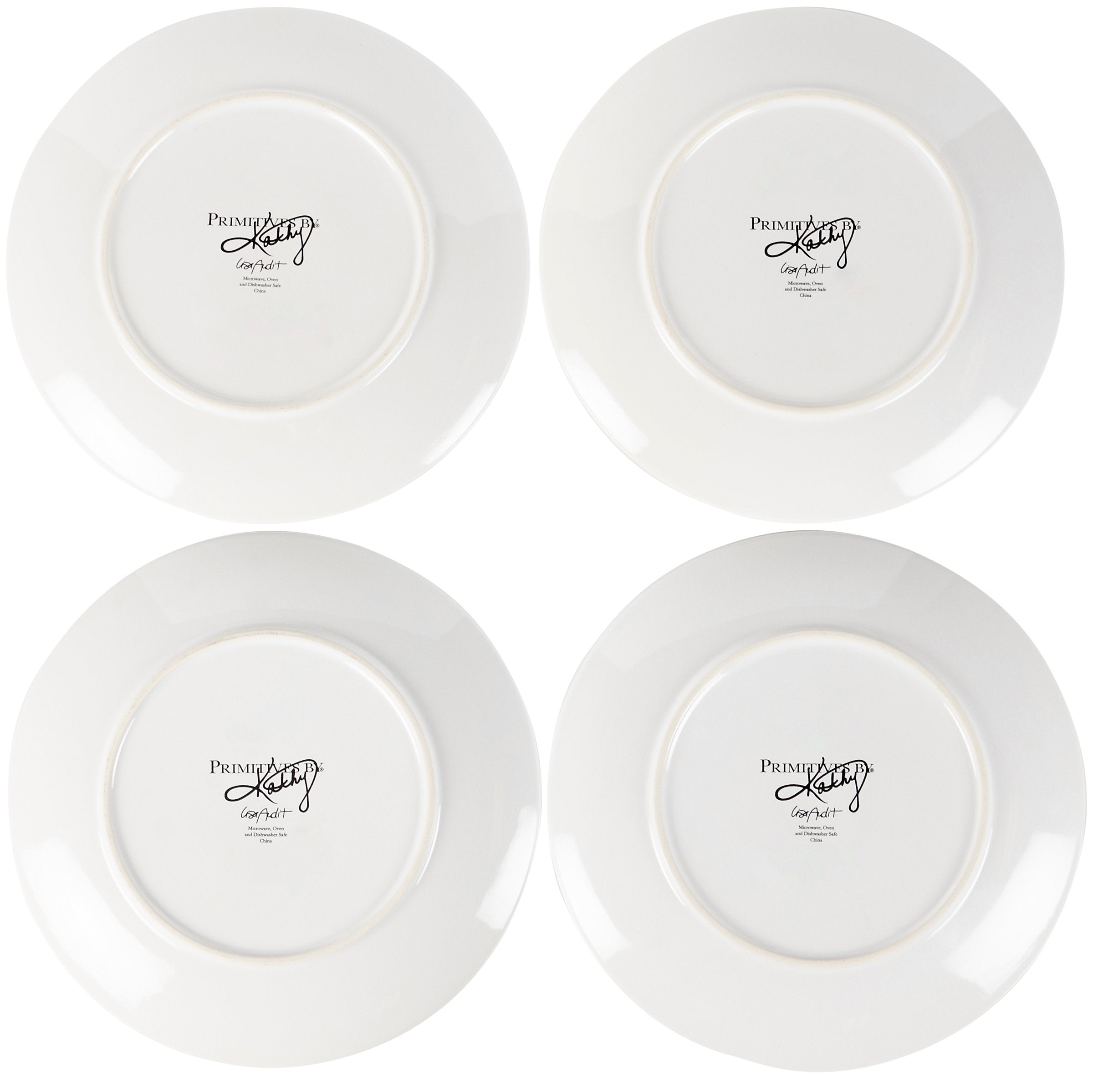 Charming Watercolor Flower Bunnies Stoneware Plate Set - 8-Inch Easter Spring Collection