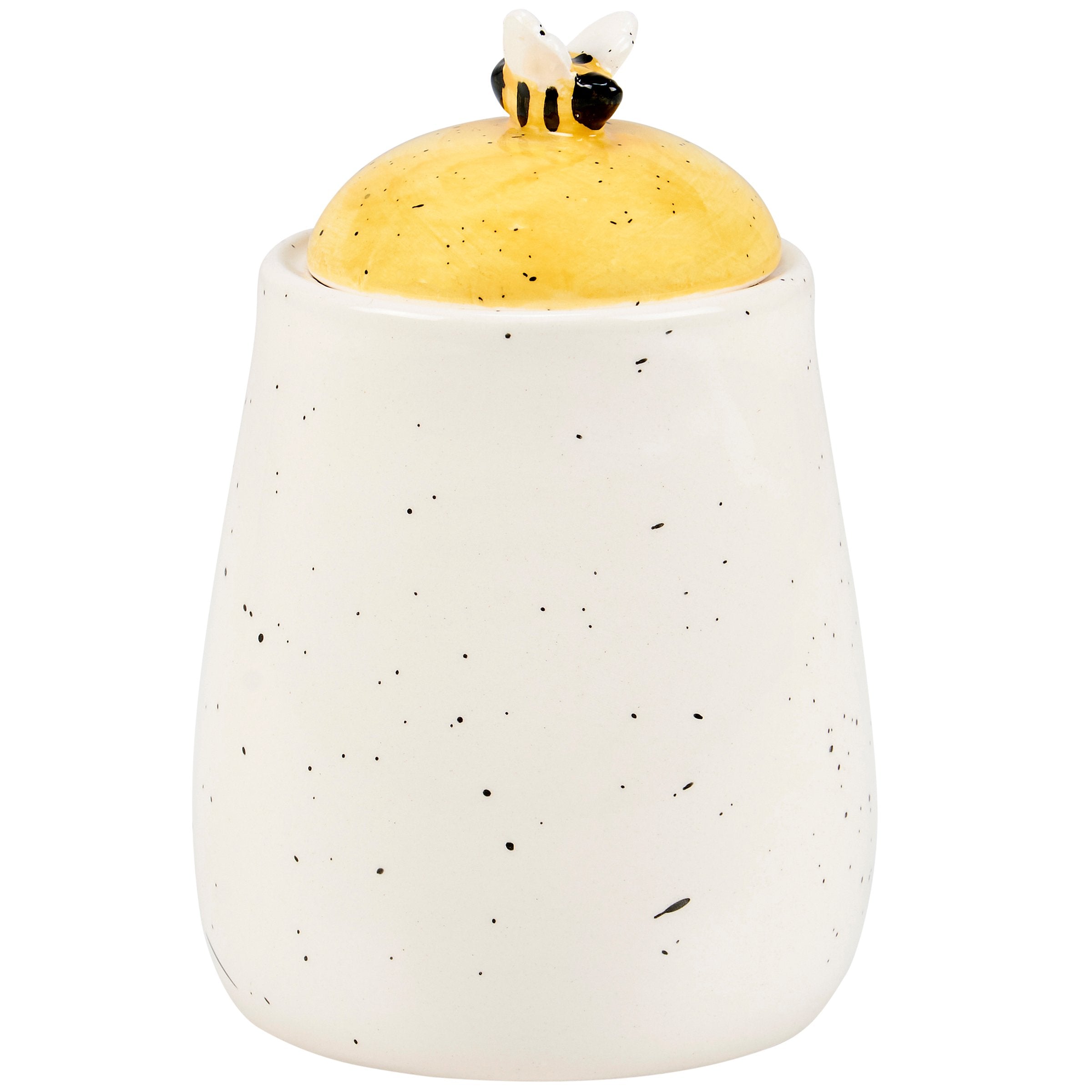 Charming Bee Garden Stoneware Sugar Bowl with Sculpted Honeycomb Lid