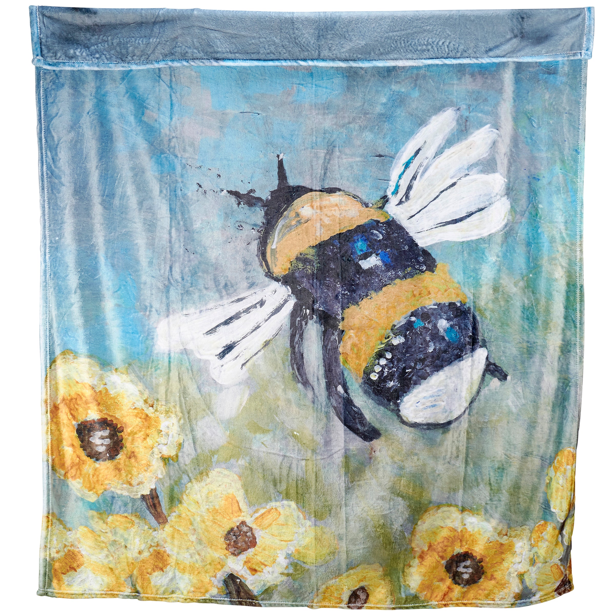 Cozy Plush Bumblebee Throw Blanket - 50x60 Inch Machine Washable Floral Home Accent