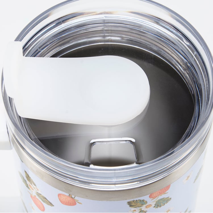 40oz Stainless Steel Strawberry Insulated Travel Mug with Handle and Straw