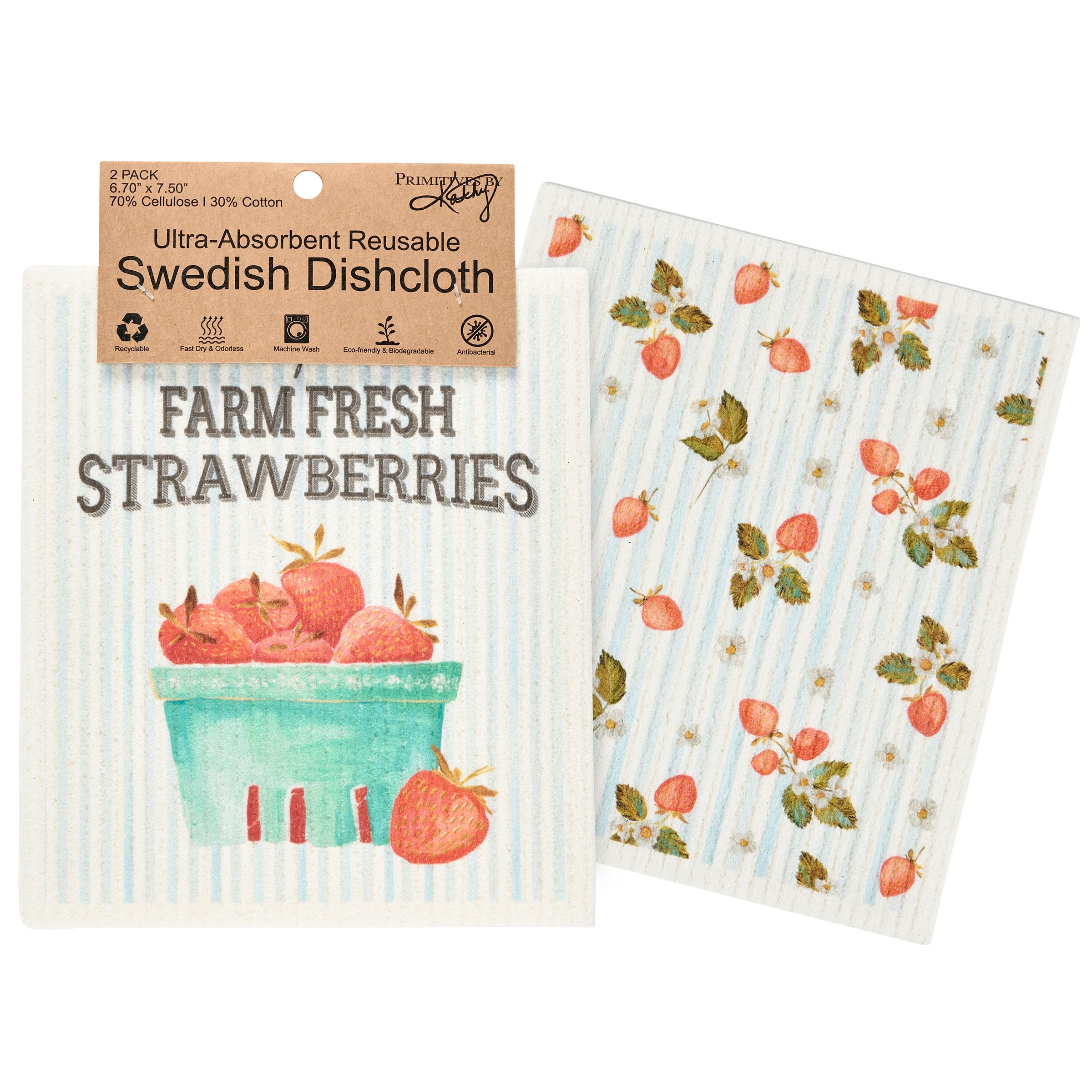 Eco-Friendly Berry Swedish Dishcloth Set - Reusable, Ultra-Absorbent Kitchen Cleaning