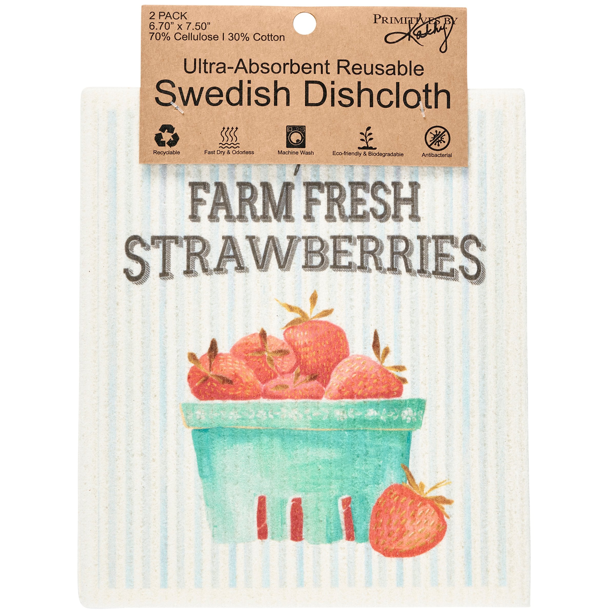 Eco-Friendly Berry Swedish Dishcloth Set - Reusable, Ultra-Absorbent Kitchen Cleaning