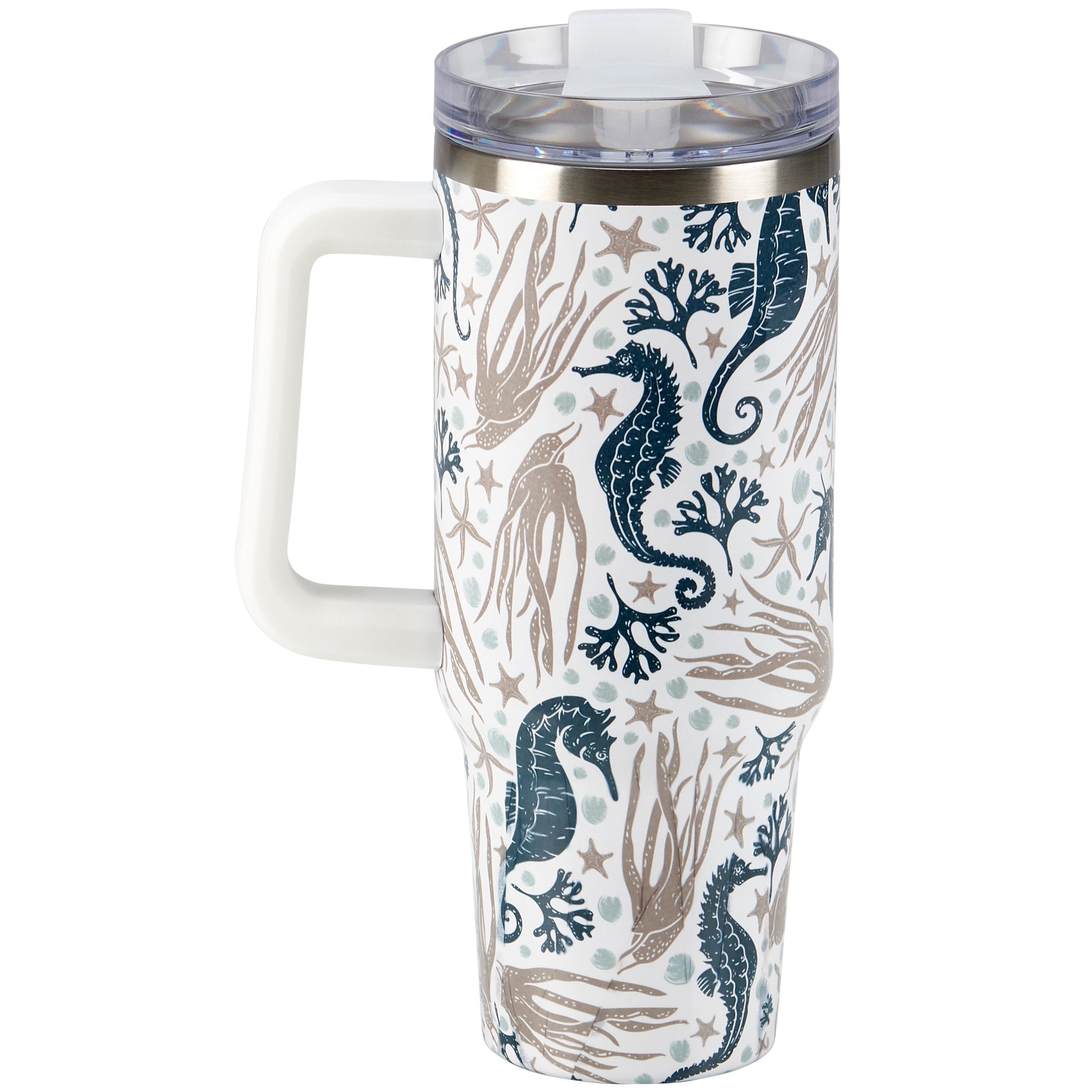 40 oz Insulated Stainless Steel Sea Creatures Travel Mug with Straw