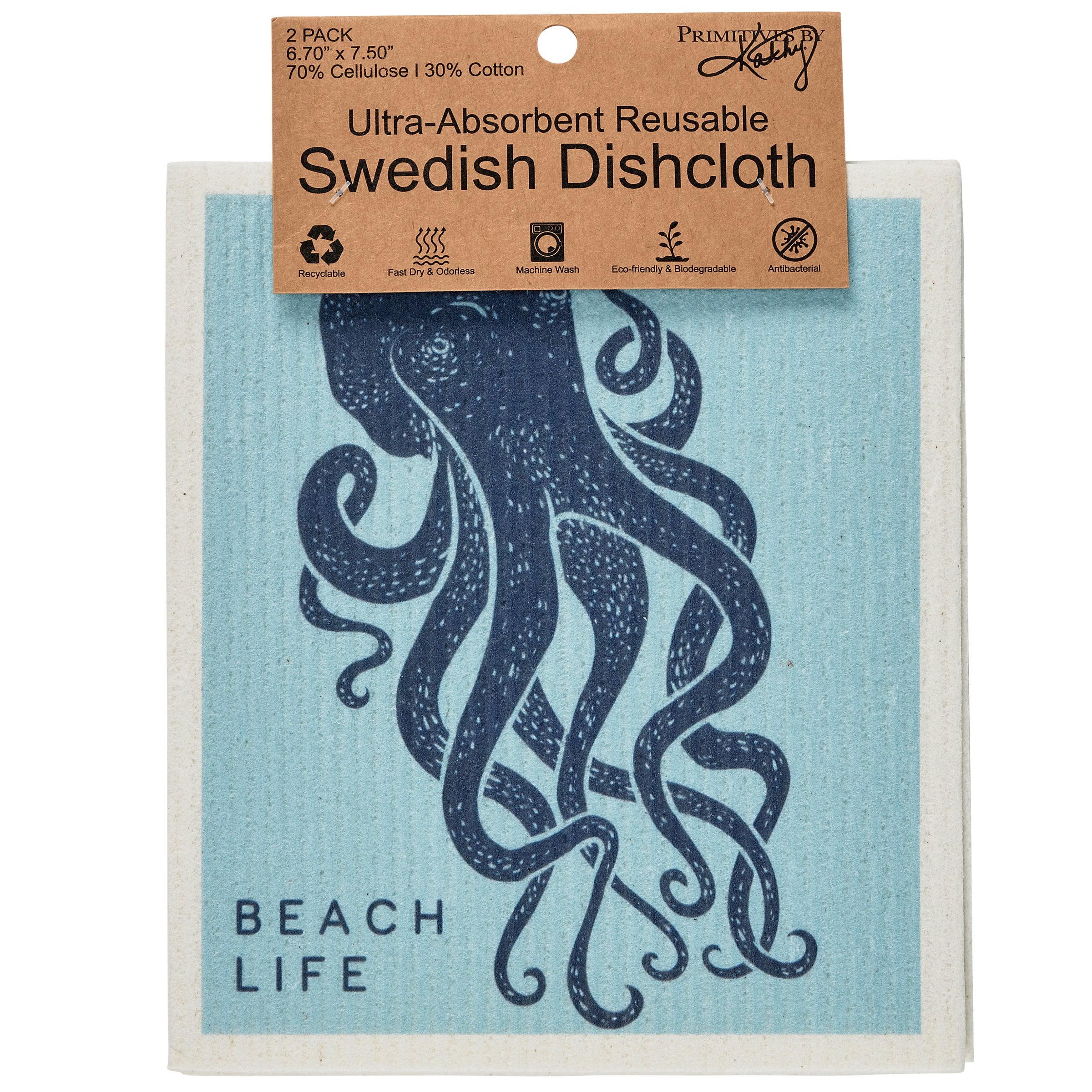 Eco-Friendly Swedish Dishcloth Set: Absorbent Sea Creatures Kitchen Cleaning Towels