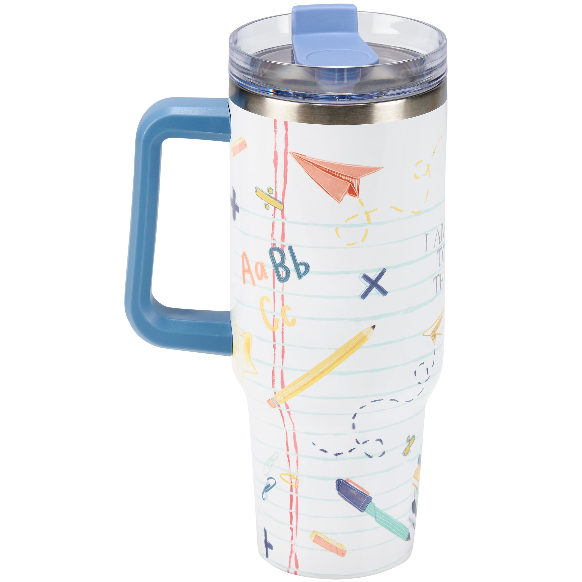 Inspirational Teacher 40oz Insulated Stainless Steel Travel Mug with Handle & Straw