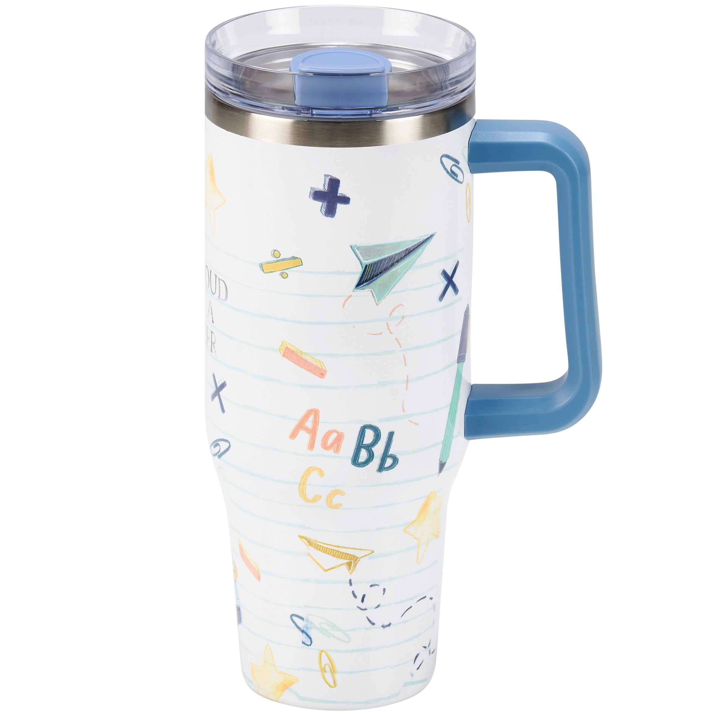 Inspirational Teacher 40oz Insulated Stainless Steel Travel Mug with Handle & Straw
