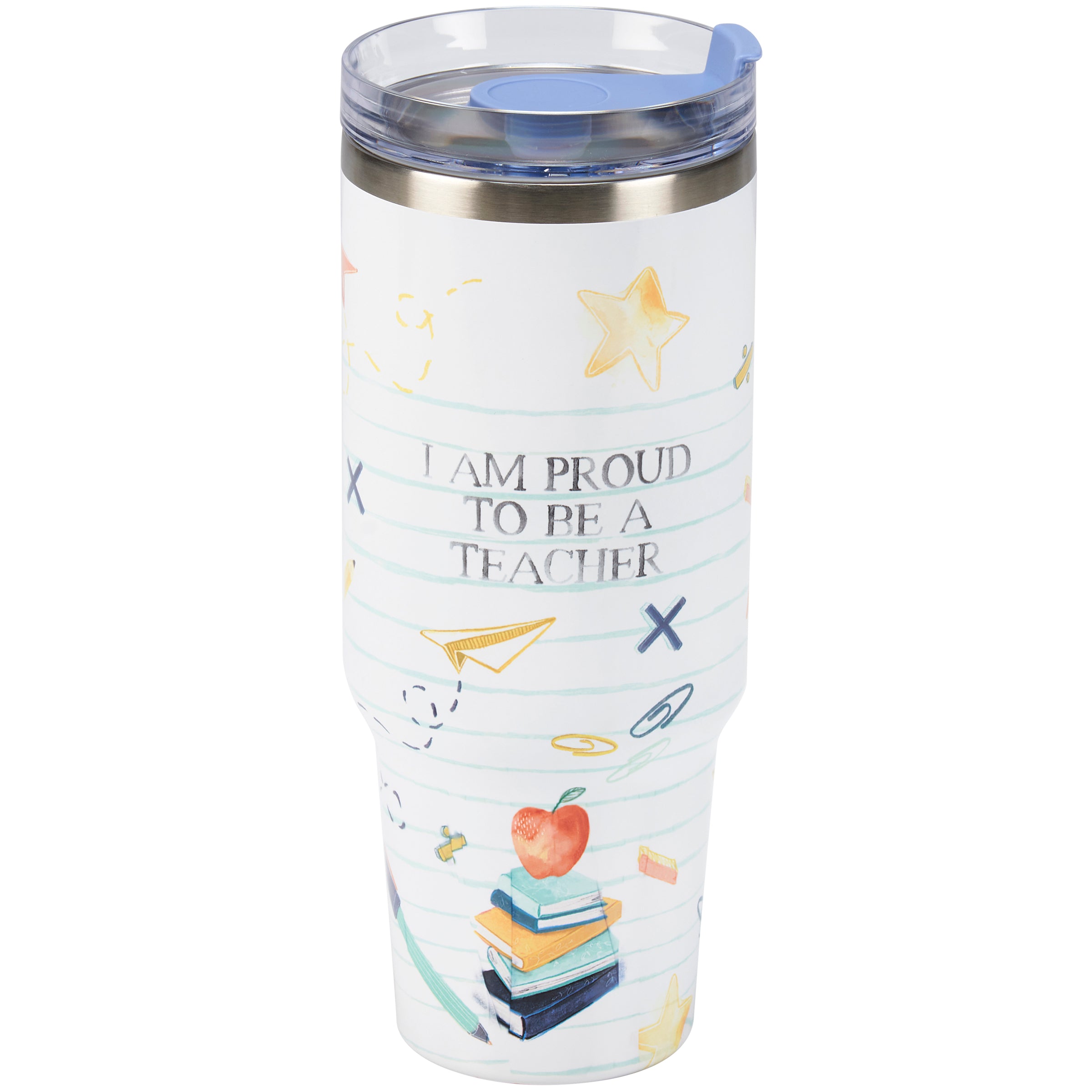 Inspirational Teacher 40oz Insulated Stainless Steel Travel Mug with Handle & Straw