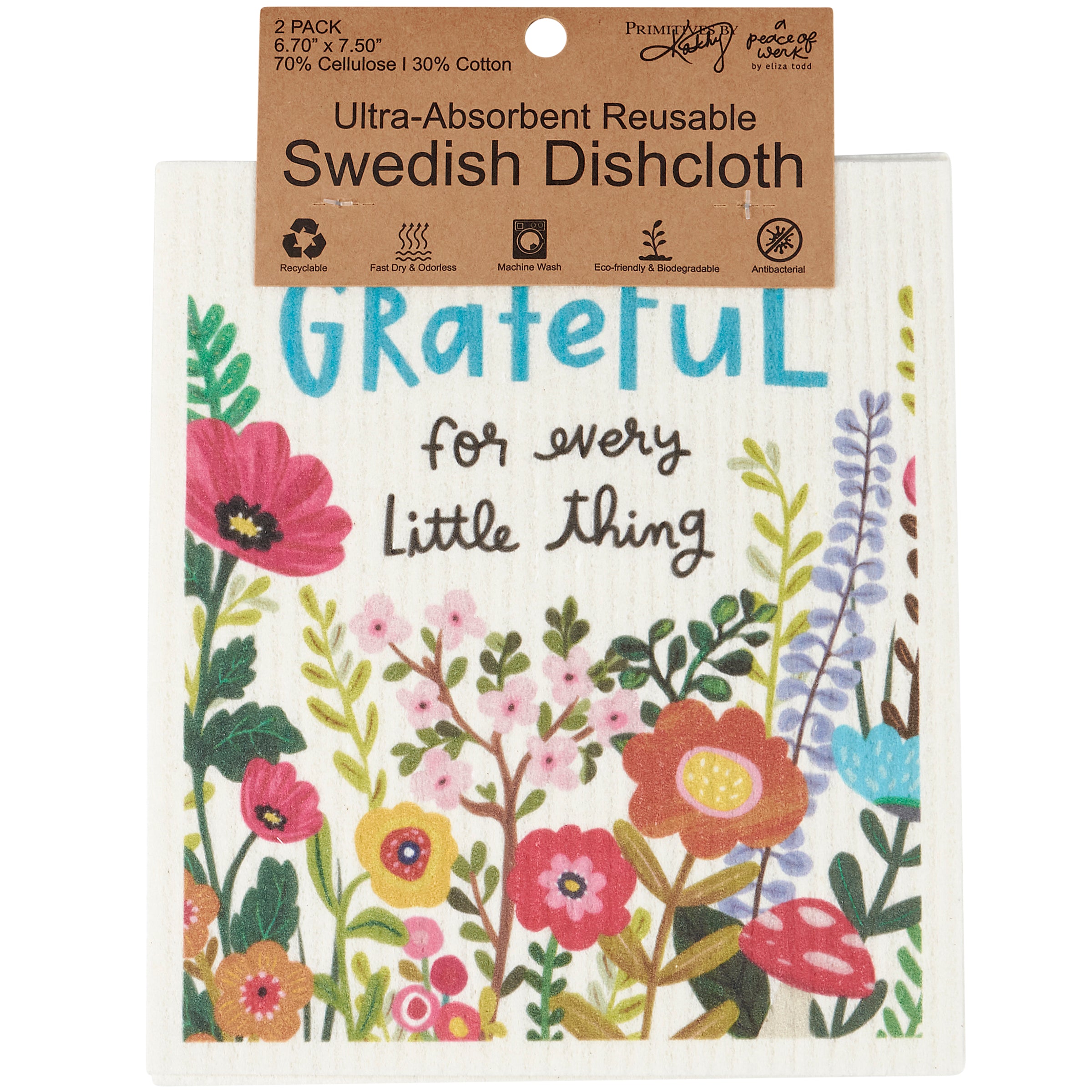 Eco-Friendly 'Choose Joy' Swedish Dishcloth Set: Reusable Absorbent Kitchen Cleaning Towels