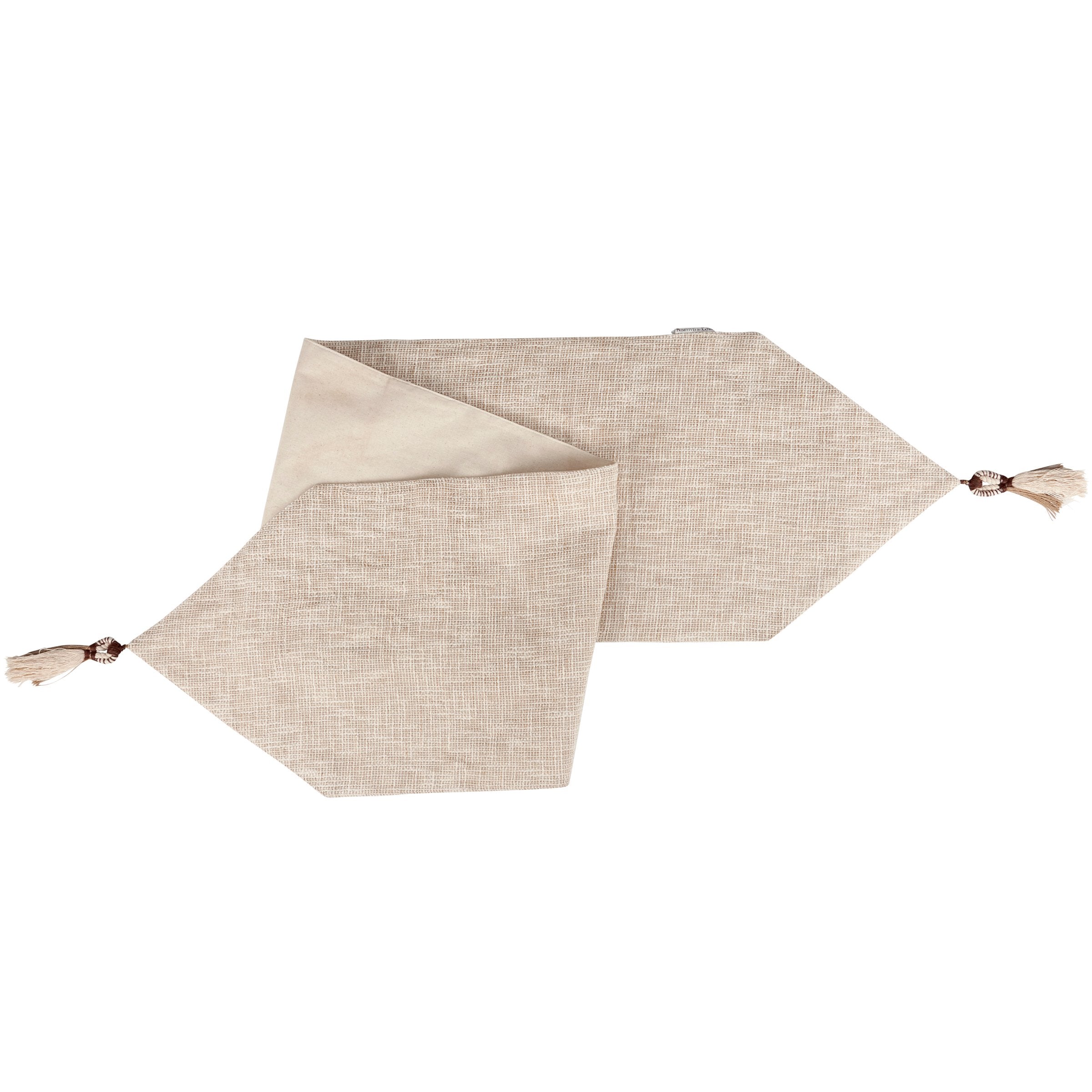 Coastal Charm Natural Cotton Tassel Table Runner - 72-inch Beach Theme Decor