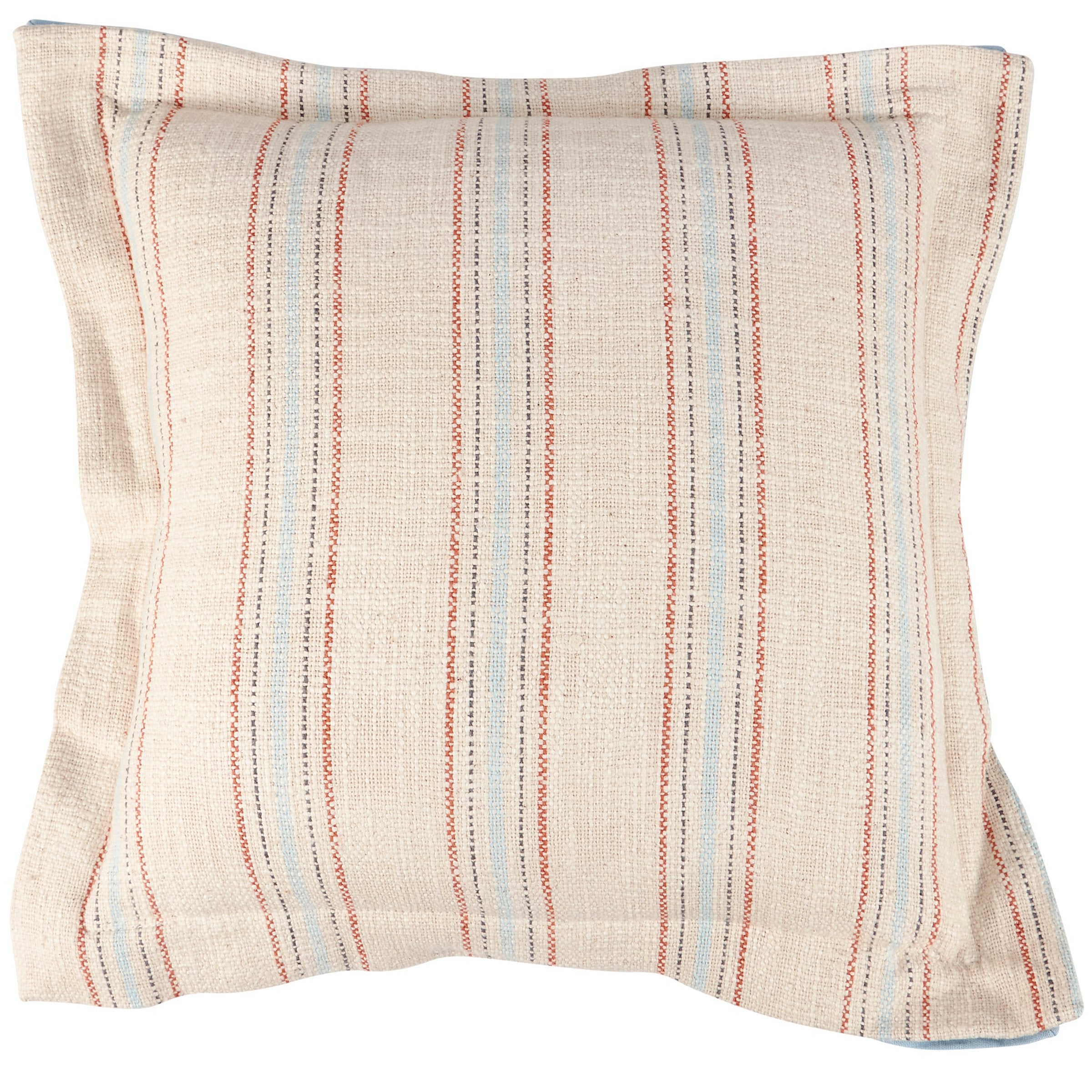 Farmhouse Ticking Stripe Cotton Throw Pillow - Cozy Home Accent with Zipper