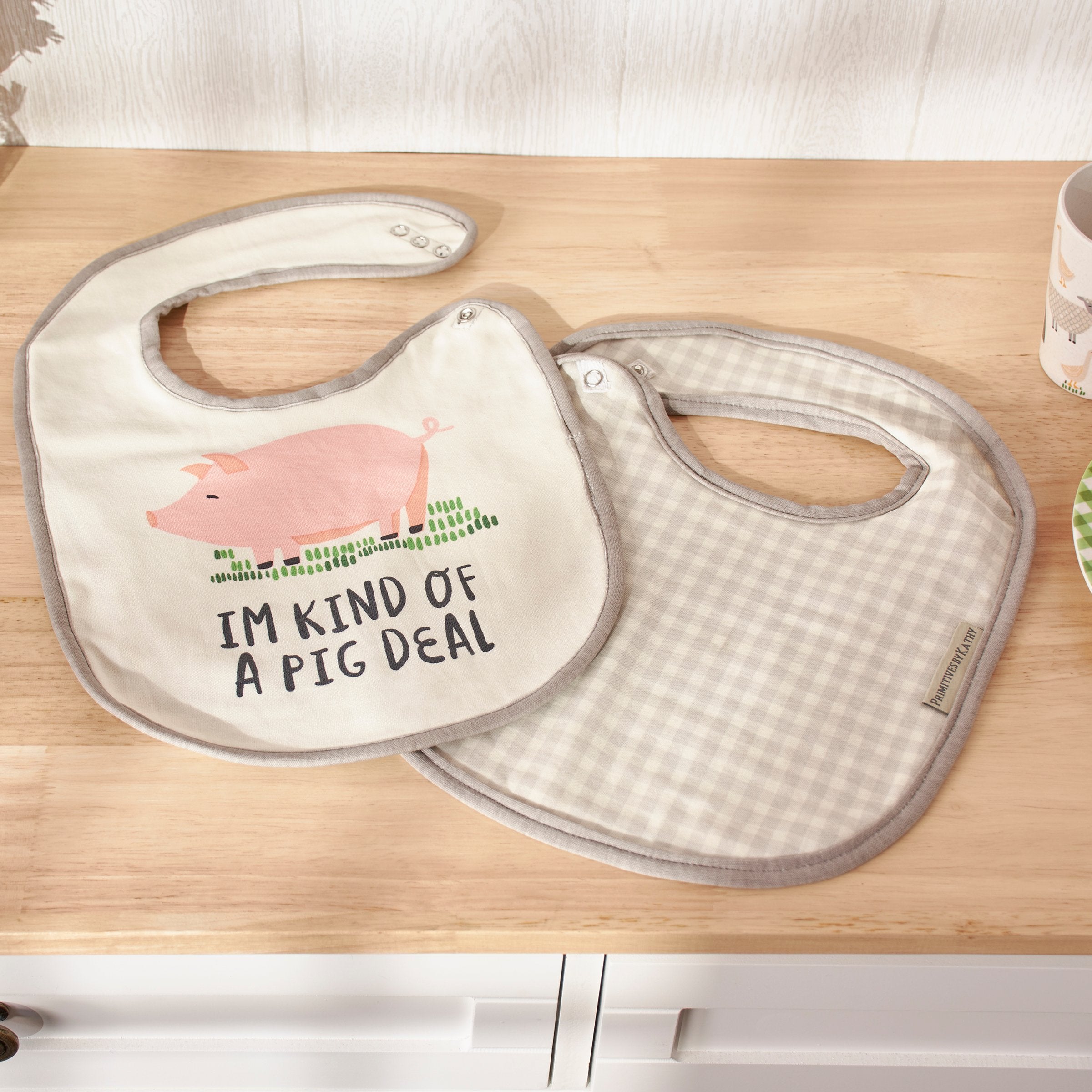 Adorable Farm Animal Baby Bib Set - "I Love Ewe" & "Pig Deal" Cotton