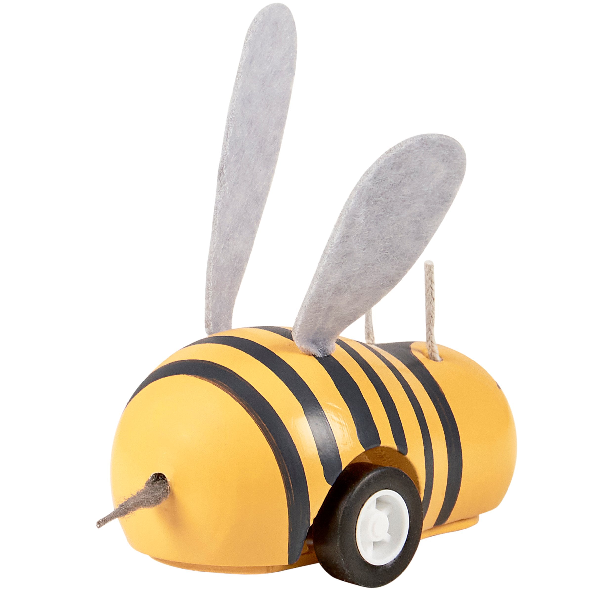 Charming Wooden Bee Pull Back Toy for Toddlers with Felt Wings